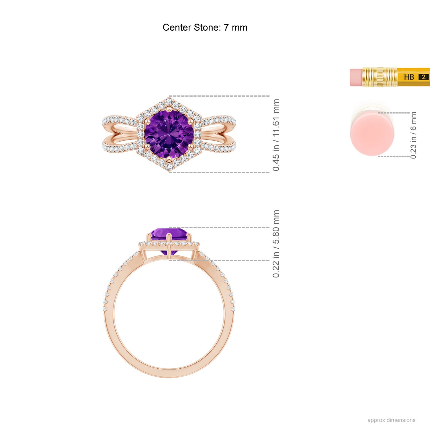 AAAA - Amethyst / 1.34 CT / 14 KT Rose Gold