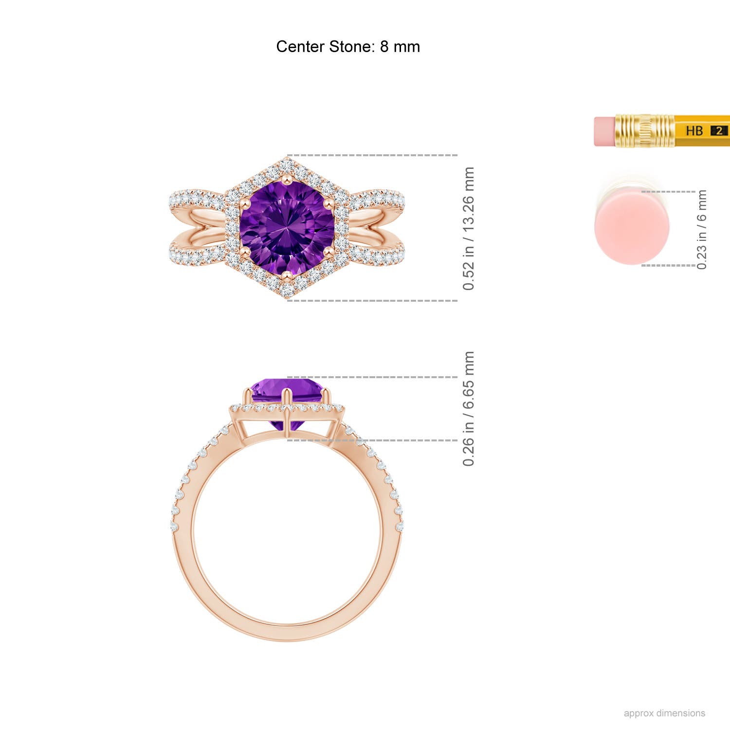 AAAA - Amethyst / 2.36 CT / 14 KT Rose Gold