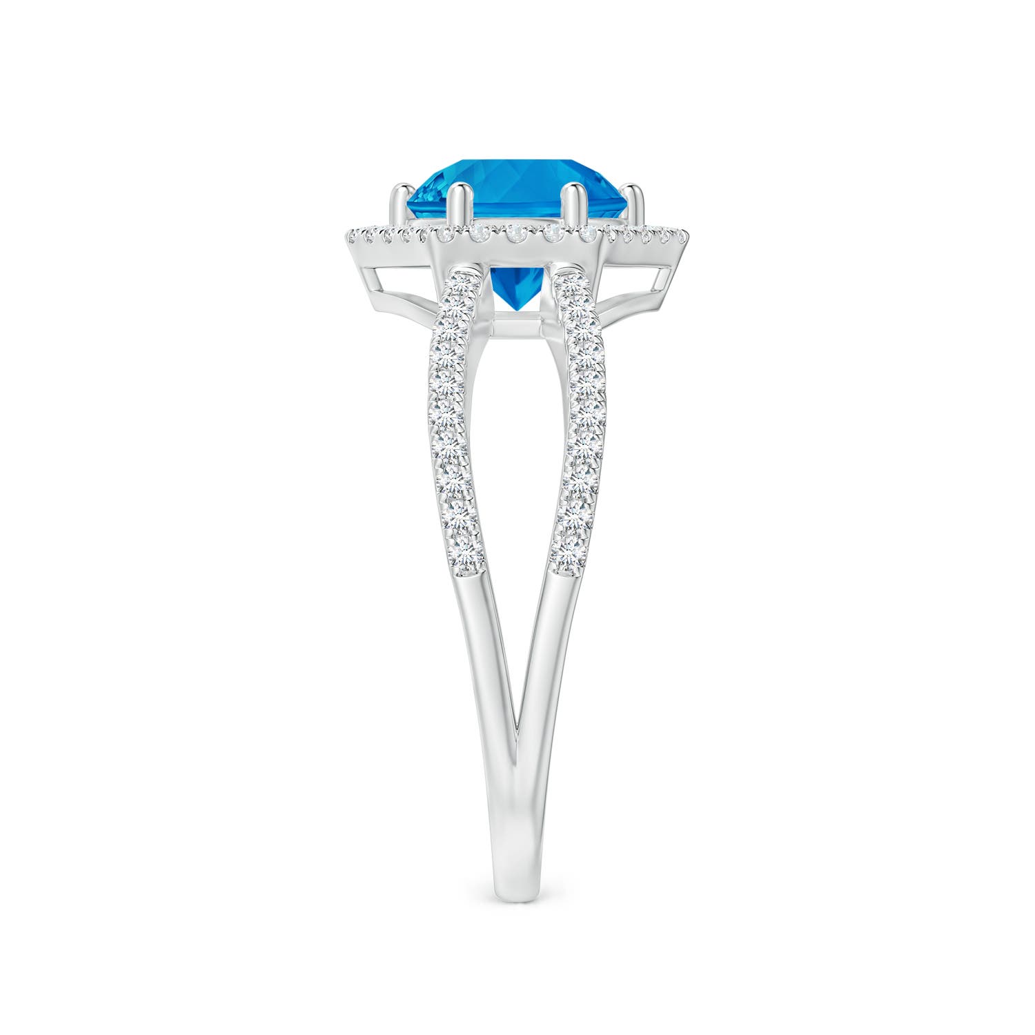 AAAA - Swiss Blue Topaz / 1.54 CT / 14 KT White Gold