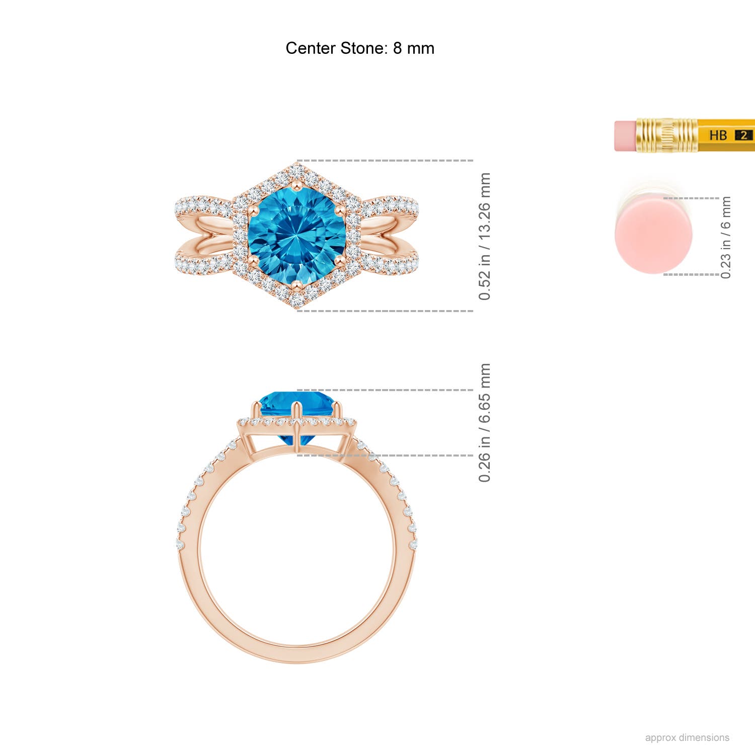 AAAA - Swiss Blue Topaz / 2.66 CT / 14 KT Rose Gold