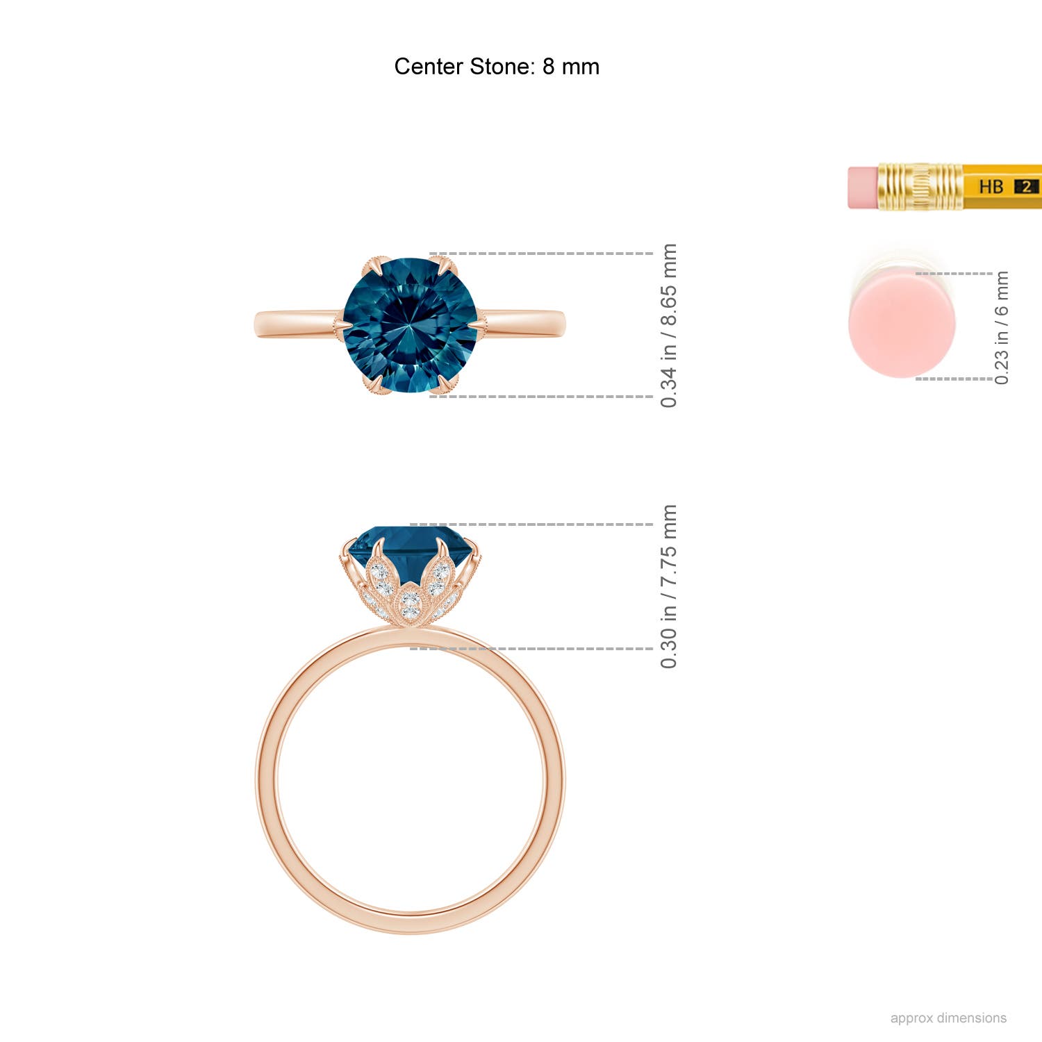 AAAA - London Blue Topaz / 2.24 CT / 14 KT Rose Gold