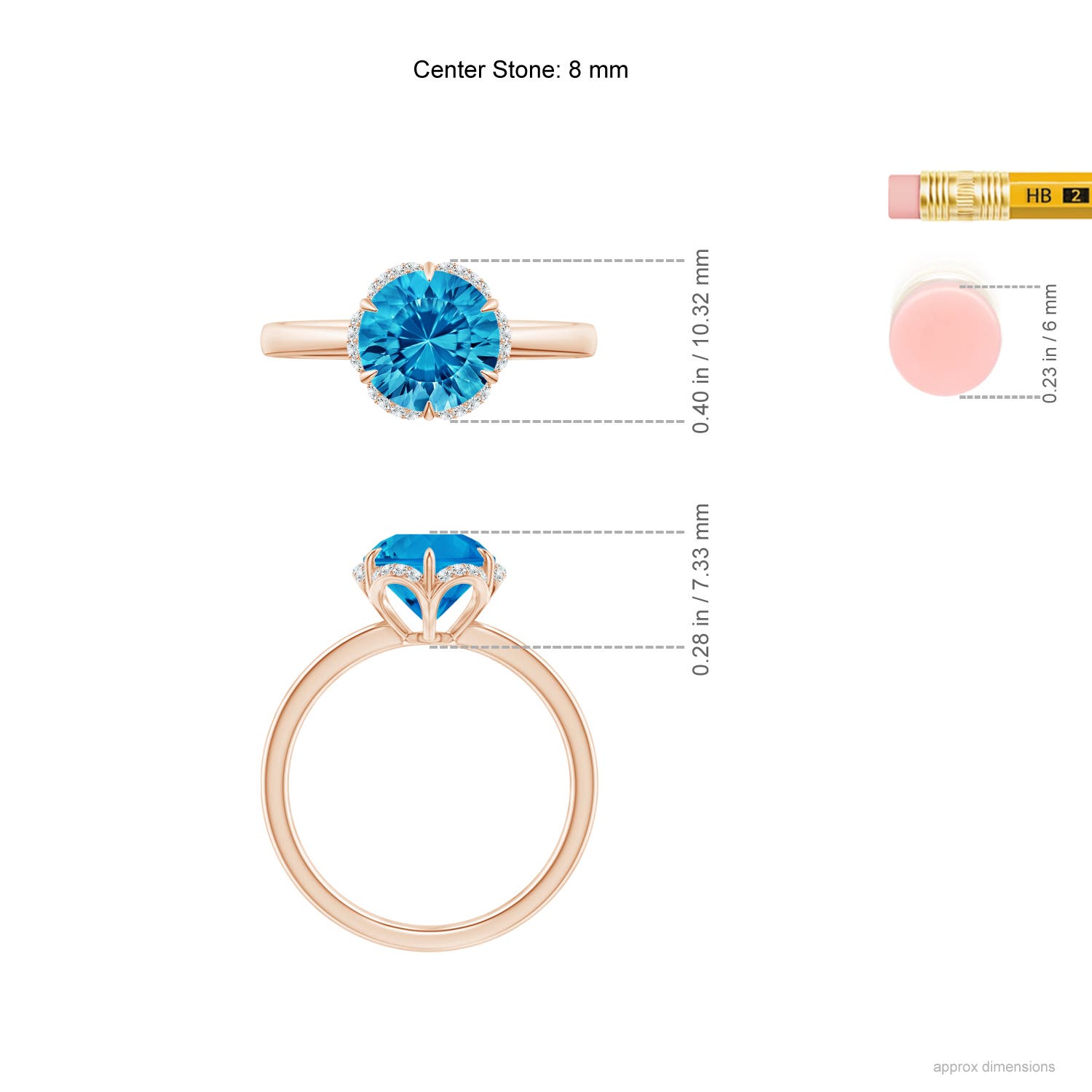 AAAA - Swiss Blue Topaz / 2.17 CT / 14 KT Rose Gold