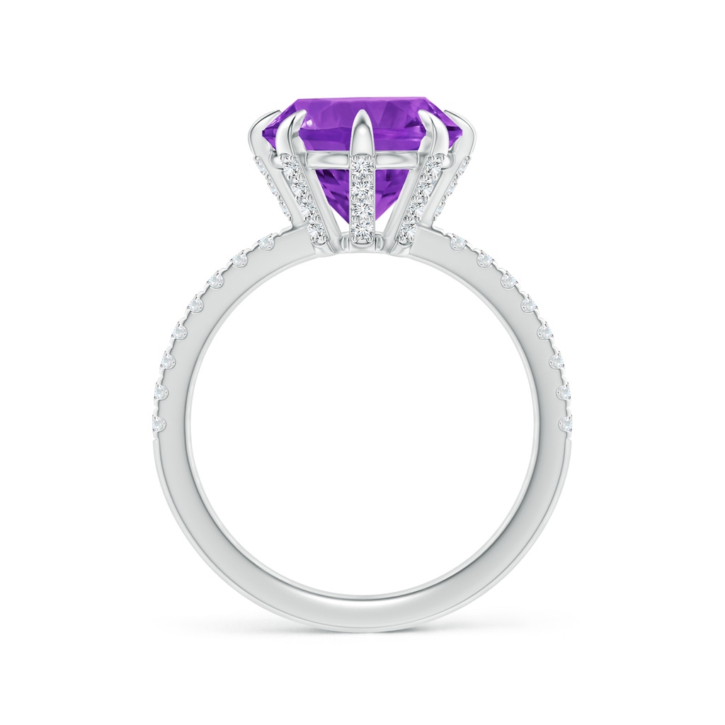 10mm AAAA Eight Prong-Set Round Amethyst Solitaire Ring in White Gold Side-1