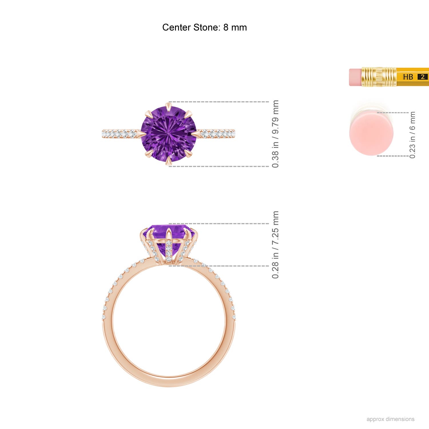 AAAA - Amethyst / 2.07 CT / 14 KT Rose Gold