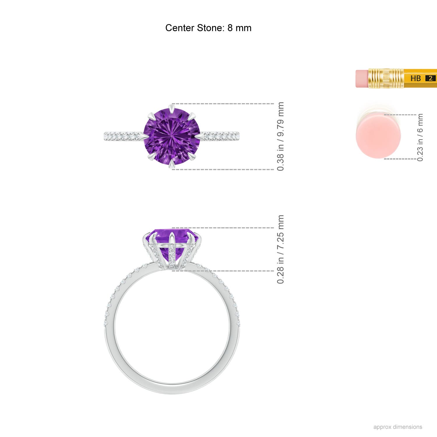 AAAA - Amethyst / 2.07 CT / 14 KT White Gold