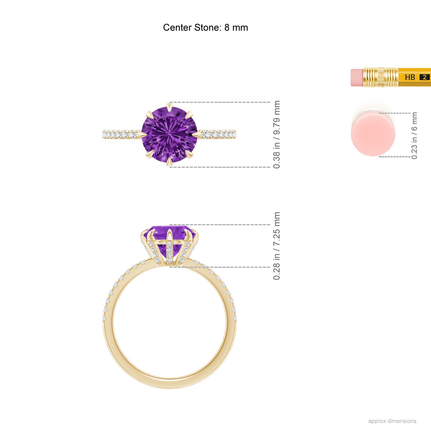 AAAA - Amethyst / 2.07 CT / 14 KT Yellow Gold