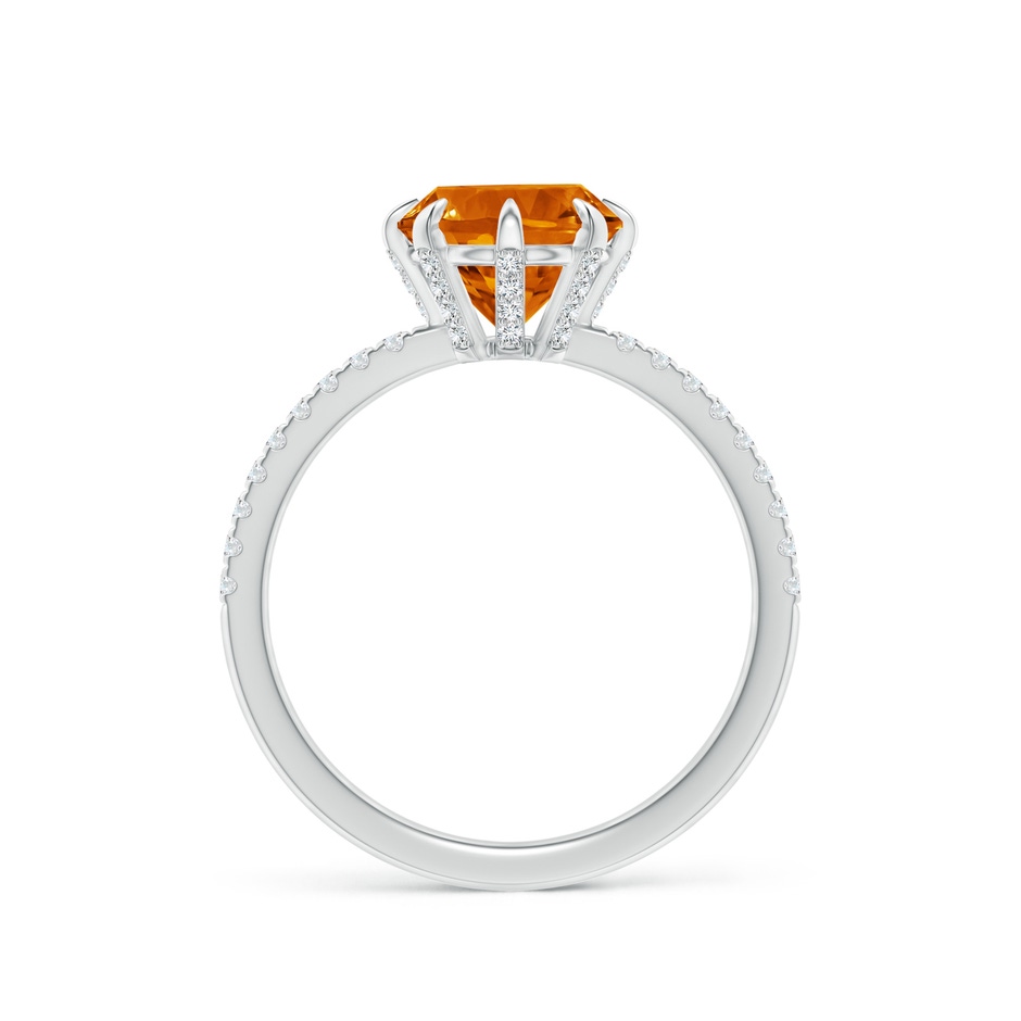 8mm AAAA Eight Prong-Set Round Citrine Solitaire Ring in White Gold Side-1