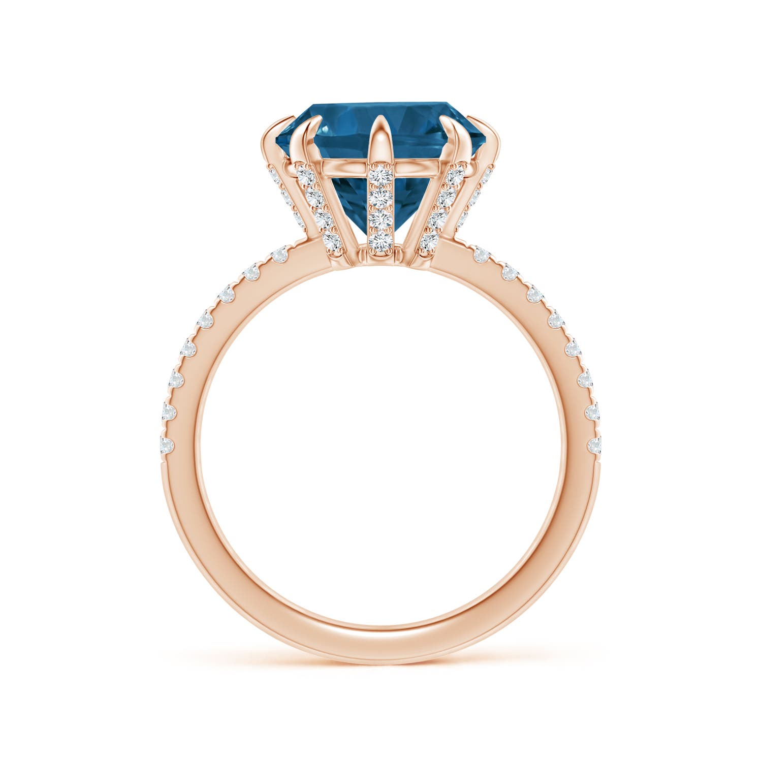 AAAA - London Blue Topaz / 4 CT / 14 KT Rose Gold