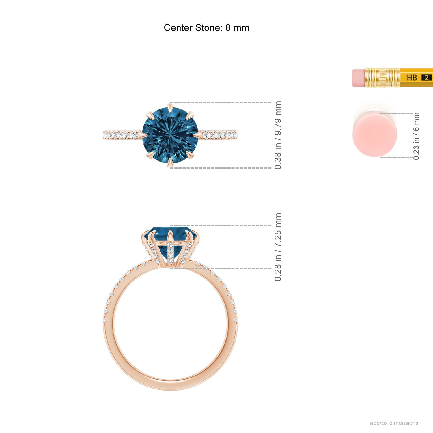 AAAA - London Blue Topaz / 2.37 CT / 14 KT Rose Gold