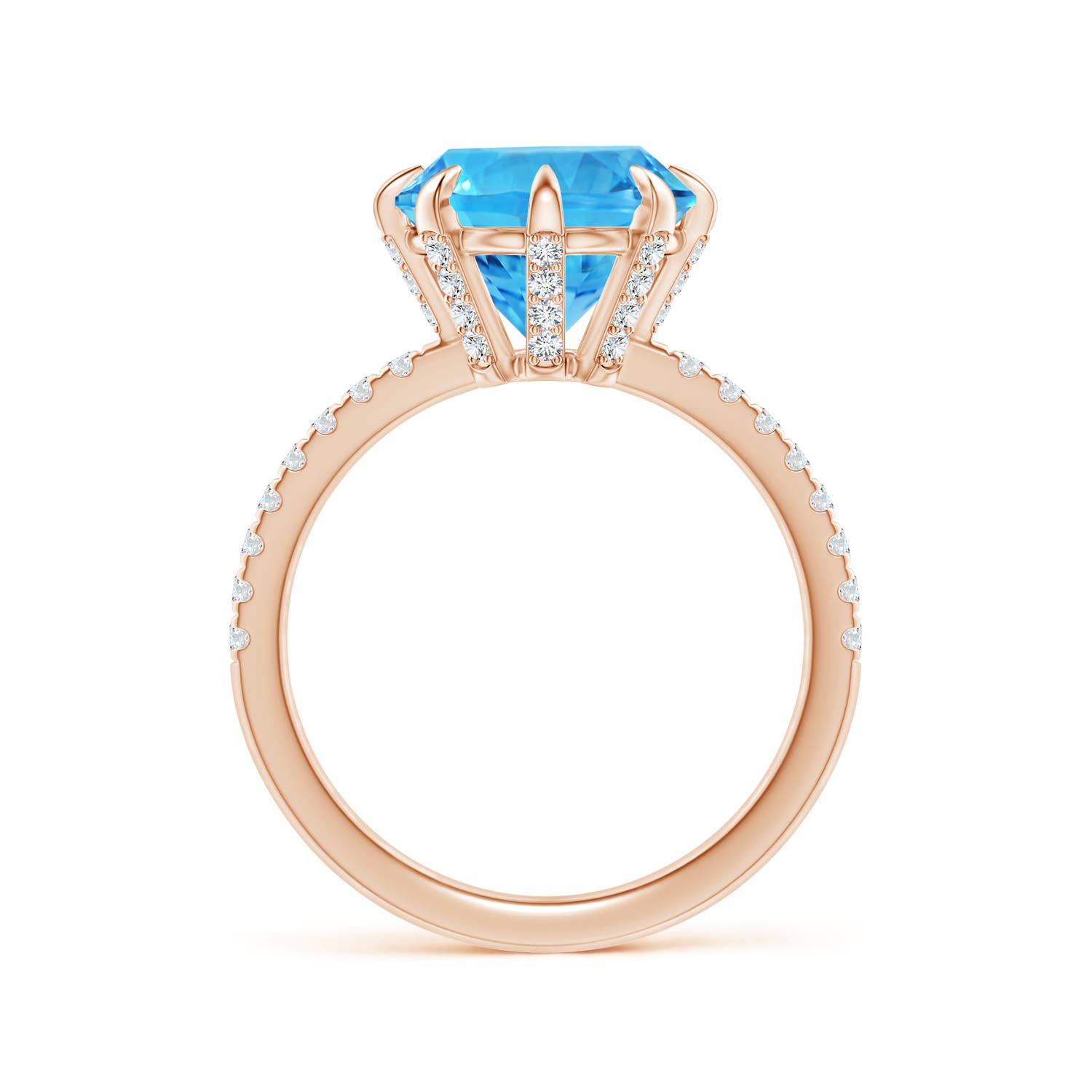 AAAA - Swiss Blue Topaz / 4 CT / 14 KT Rose Gold