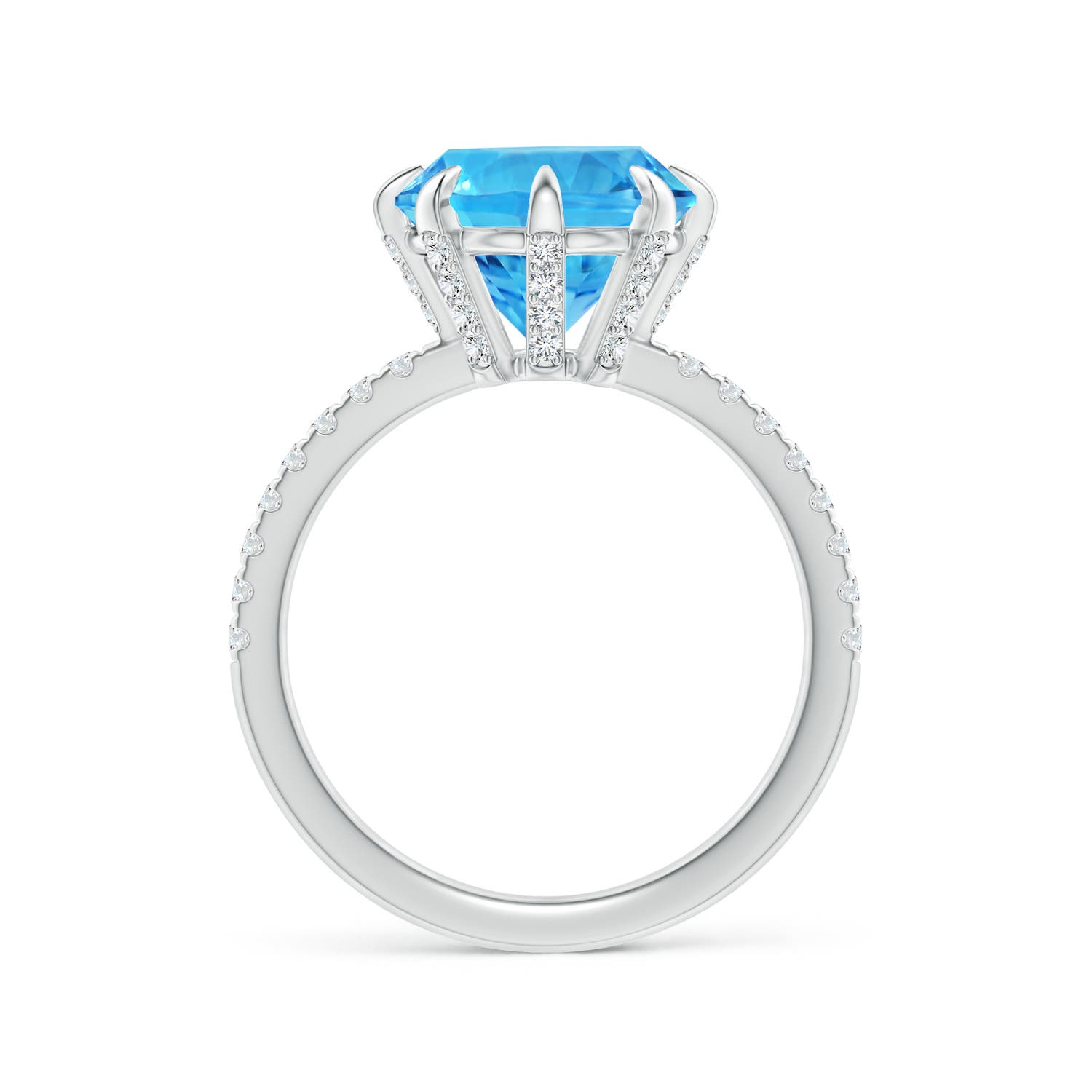 AAAA - Swiss Blue Topaz / 4 CT / 14 KT White Gold