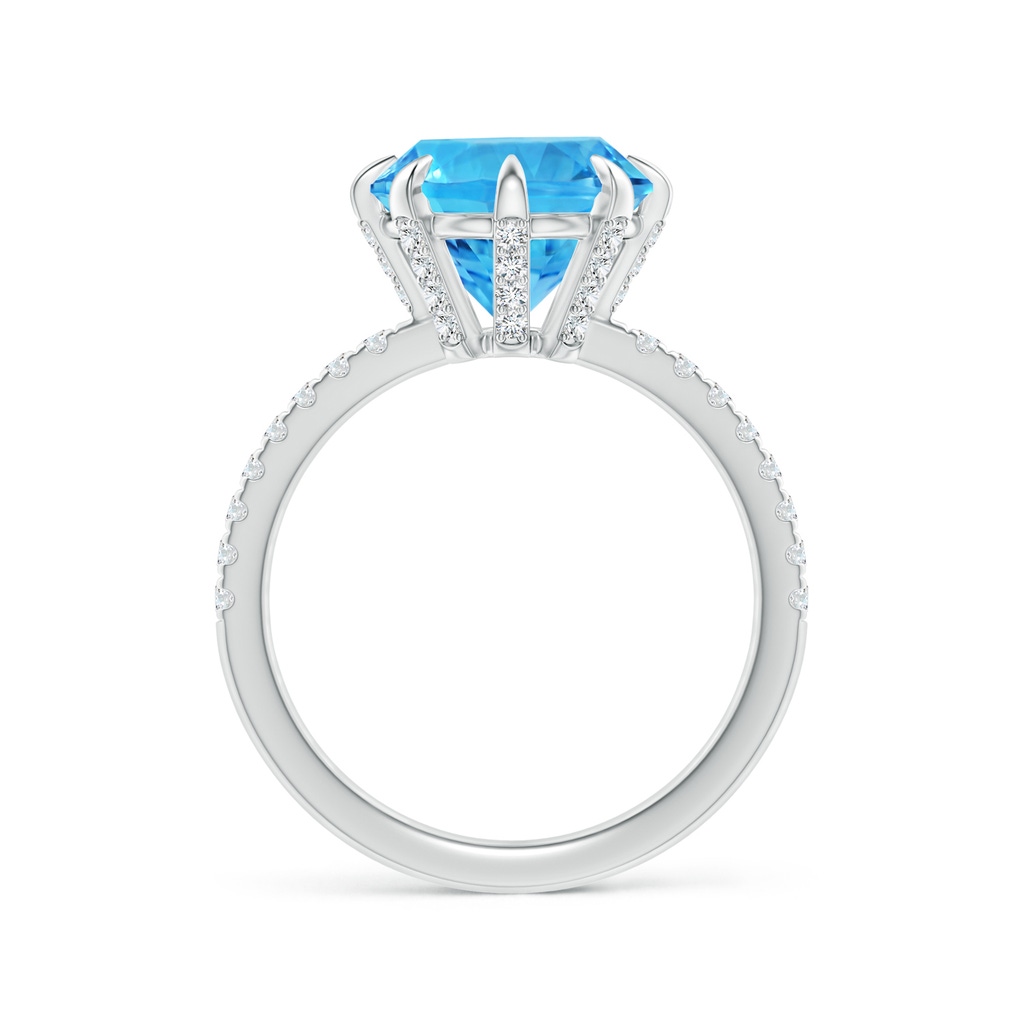 10mm AAAA Eight Prong-Set Round Swiss Blue Topaz Solitaire Ring in White Gold Side-1