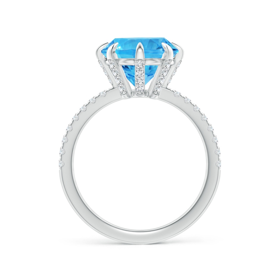 10mm AAAA Eight Prong-Set Round Swiss Blue Topaz Solitaire Ring in White Gold side-1