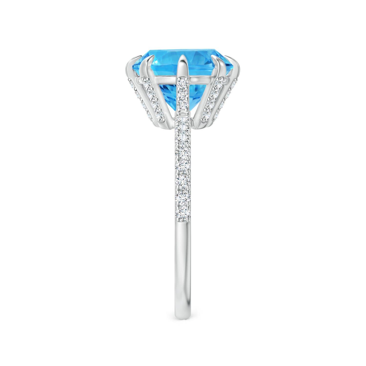 AAAA - Swiss Blue Topaz / 4 CT / 14 KT White Gold