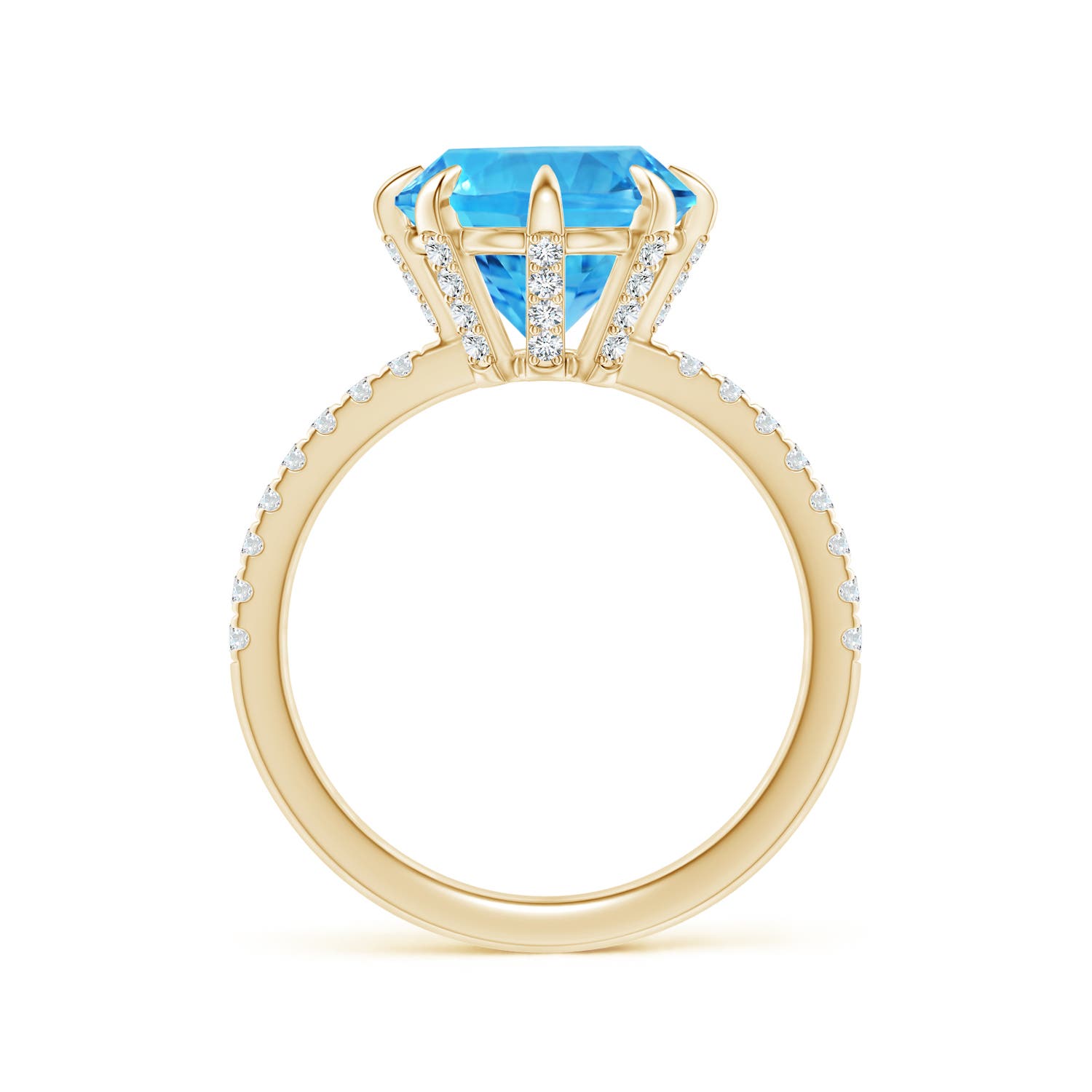 AAAA - Swiss Blue Topaz / 4 CT / 14 KT Yellow Gold