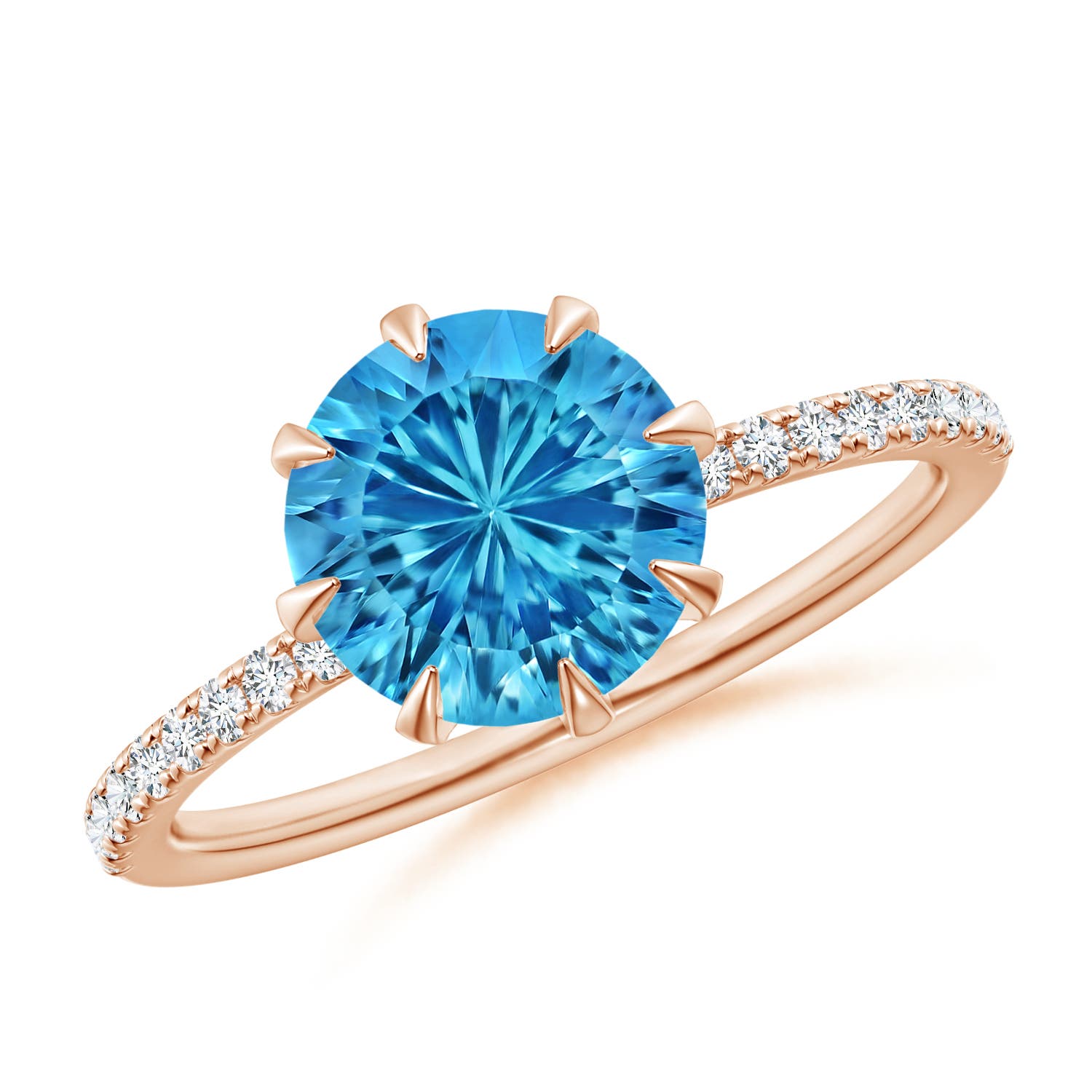 AAAA - Swiss Blue Topaz / 2.37 CT / 14 KT Rose Gold