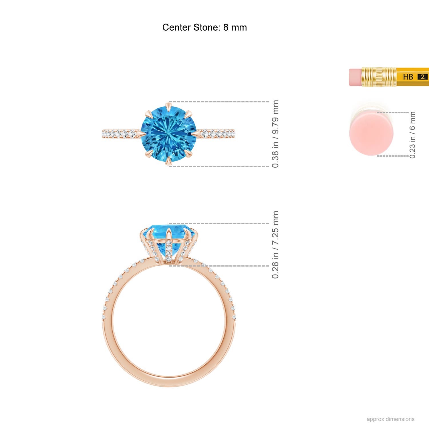 AAAA - Swiss Blue Topaz / 2.37 CT / 14 KT Rose Gold