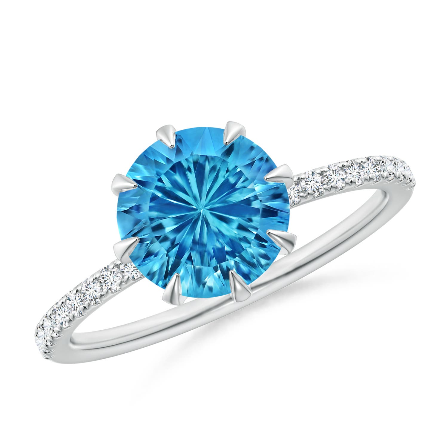 AAAA - Swiss Blue Topaz / 2.37 CT / 14 KT White Gold