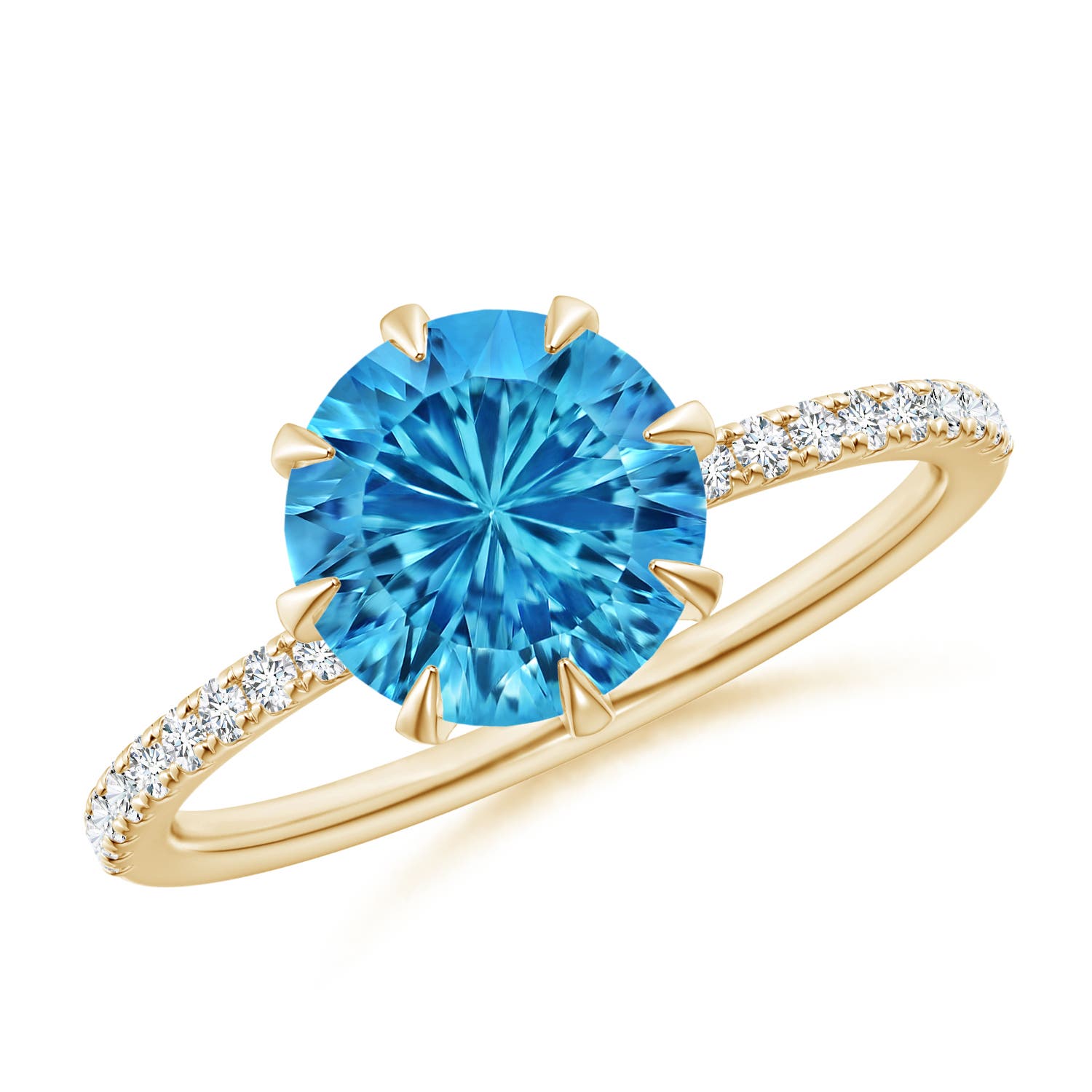 AAAA - Swiss Blue Topaz / 2.37 CT / 14 KT Yellow Gold