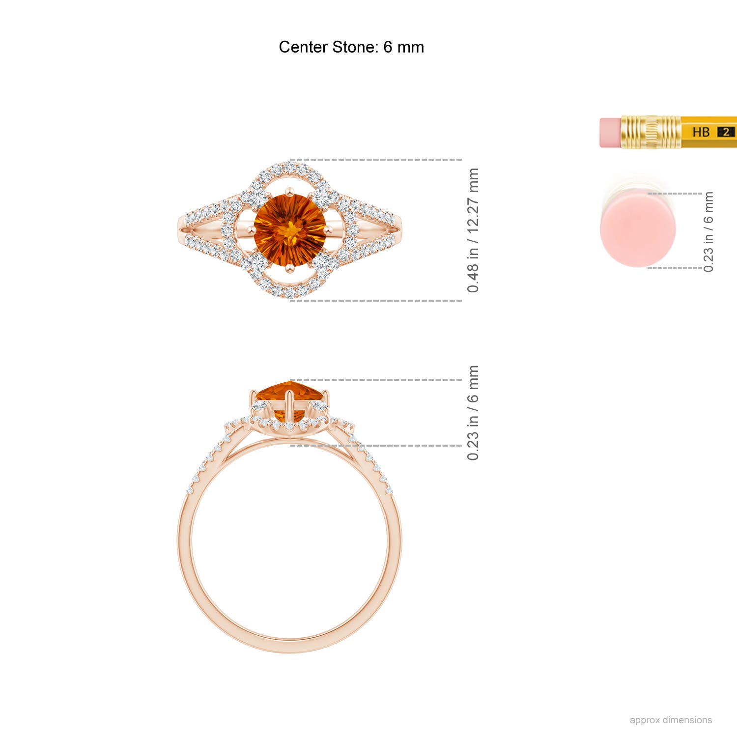 AAAA - Citrine / 1.04 CT / 14 KT Rose Gold