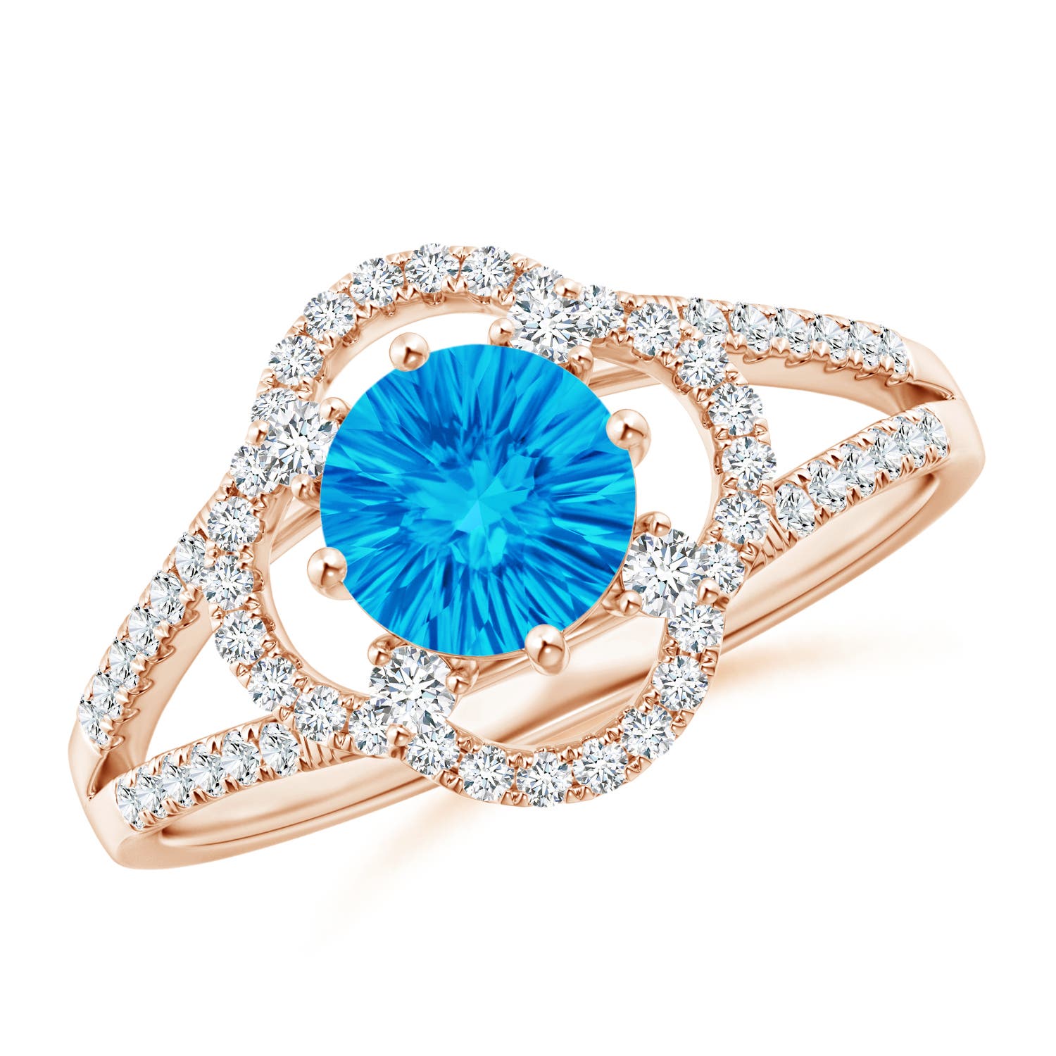 AAAA - Swiss Blue Topaz / 1.14 CT / 14 KT Rose Gold