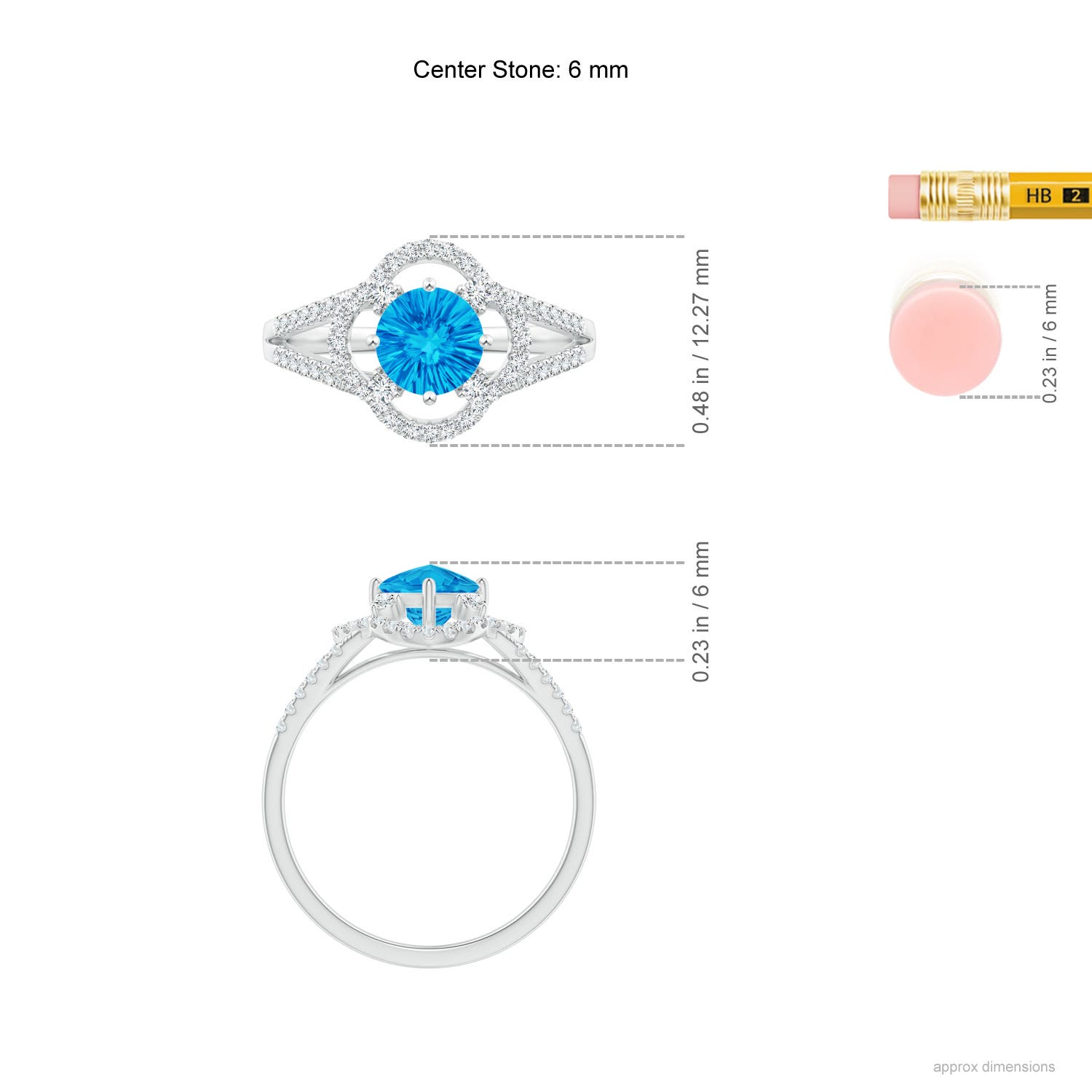 AAAA - Swiss Blue Topaz / 1.14 CT / 14 KT White Gold