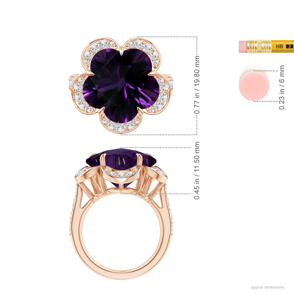 14.90x14.80x10.37mm AAAA FC_SR2812AMD_H-RGE-AAAA-14.90x14.80x10.37 in 18K Rose Gold ruler