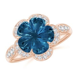 Five Petal Flower AAAA London Blue Topaz