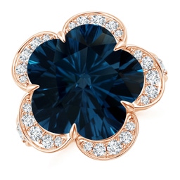 Fashion Rose Gold London Blue Topaz Rings