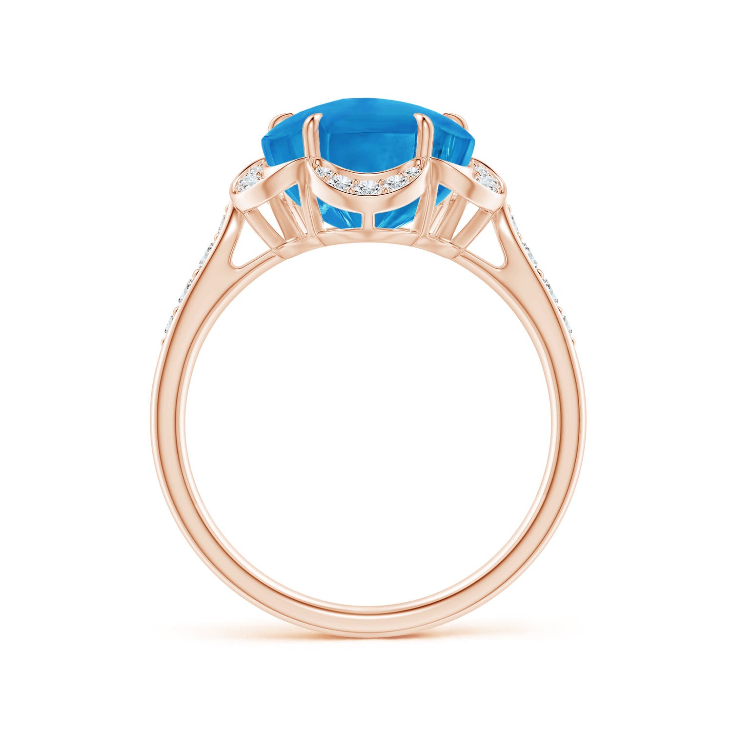 AAAA - Swiss Blue Topaz / 5.49 CT / 14 KT Rose Gold