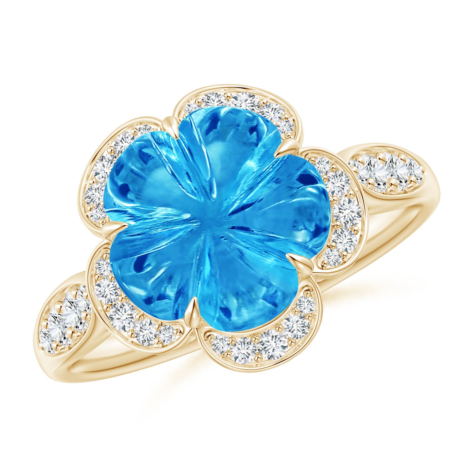 AAAA - Swiss Blue Topaz / 5.49 CT / 14 KT Yellow Gold