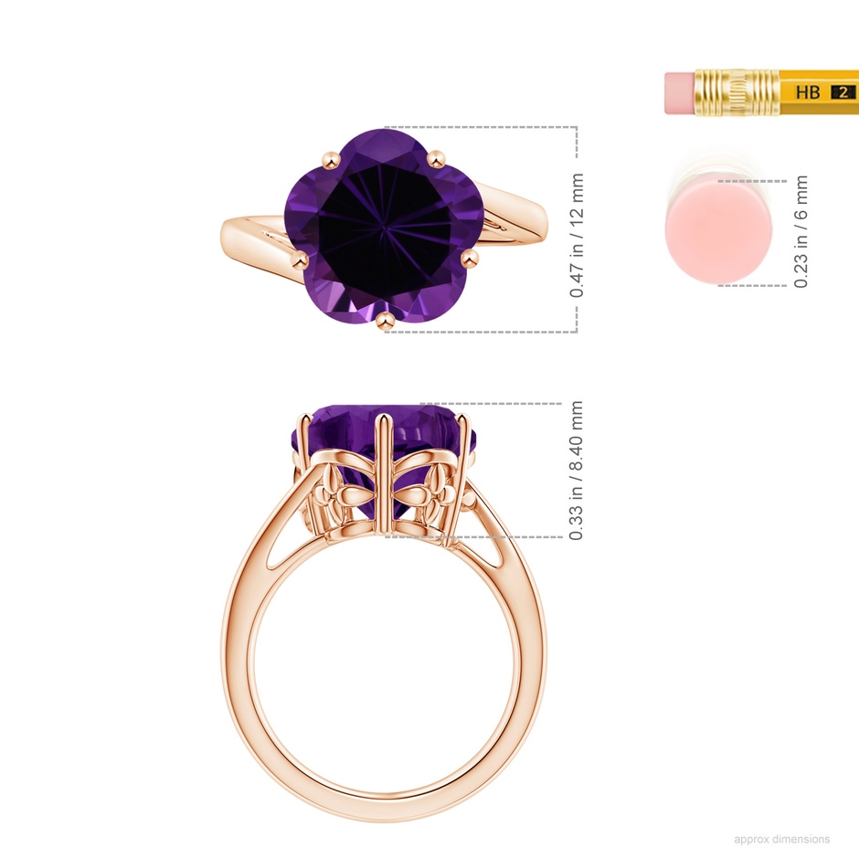 11.89x12.17x8.16mm AAAA FC_SR2813AM_H-RG-AAAA-11.89x12.17x8.16 in Rose Gold ruler
