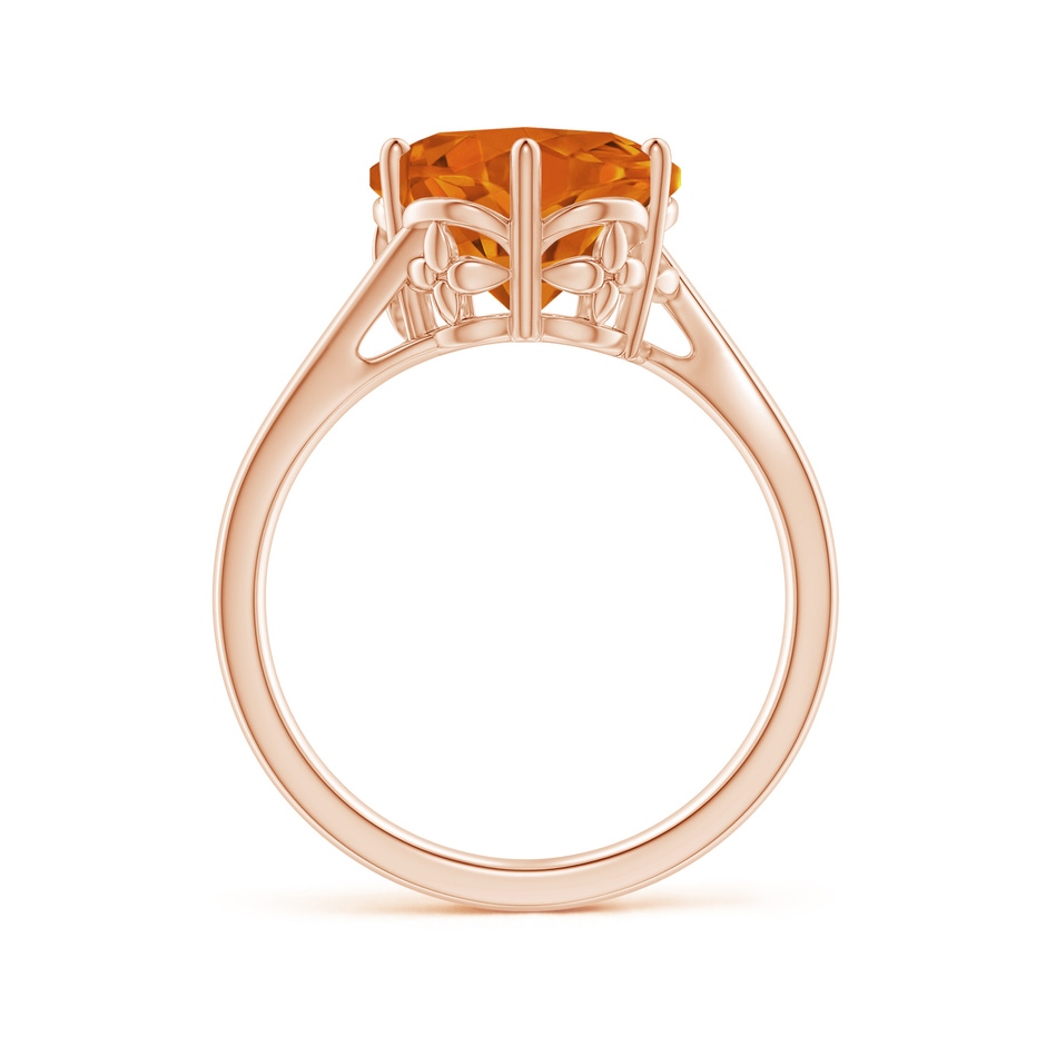 10mm AAAA Solitaire Five-Petal Flower Citrine Bypass Ring in Rose Gold side-1