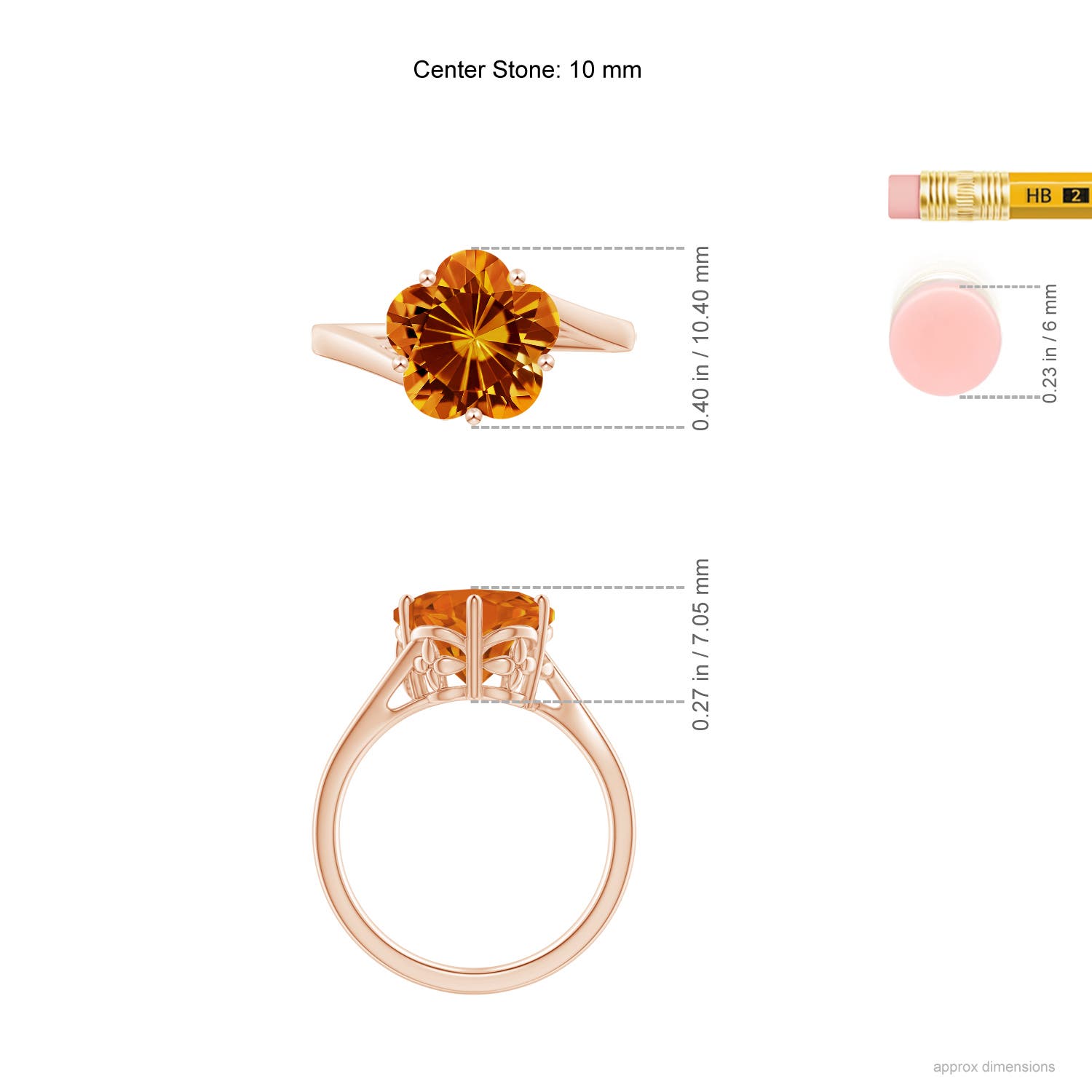 AAAA - Citrine / 3.5 CT / 14 KT Rose Gold