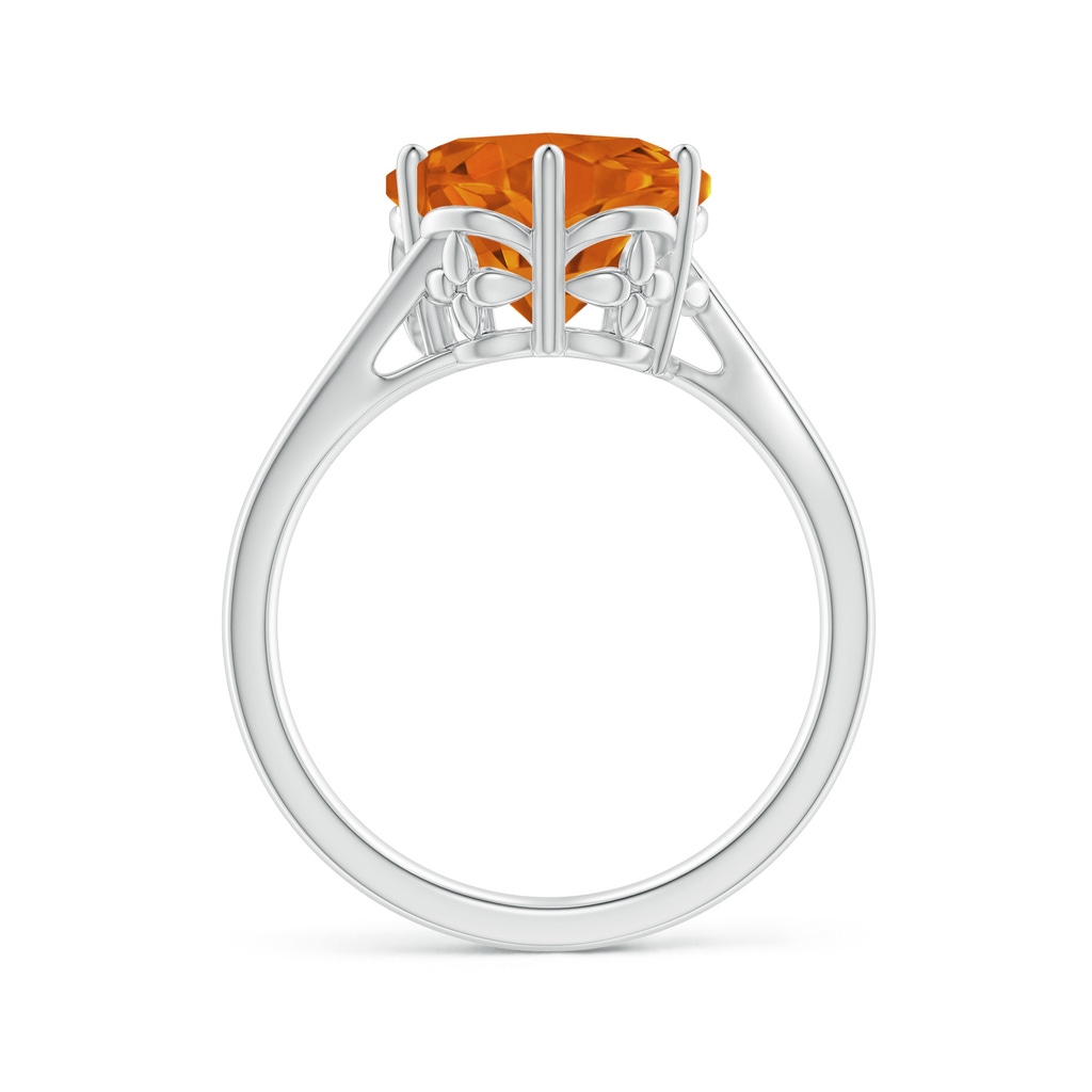 10mm AAAA Solitaire Five-Petal Flower Citrine Bypass Ring in White Gold - side_1