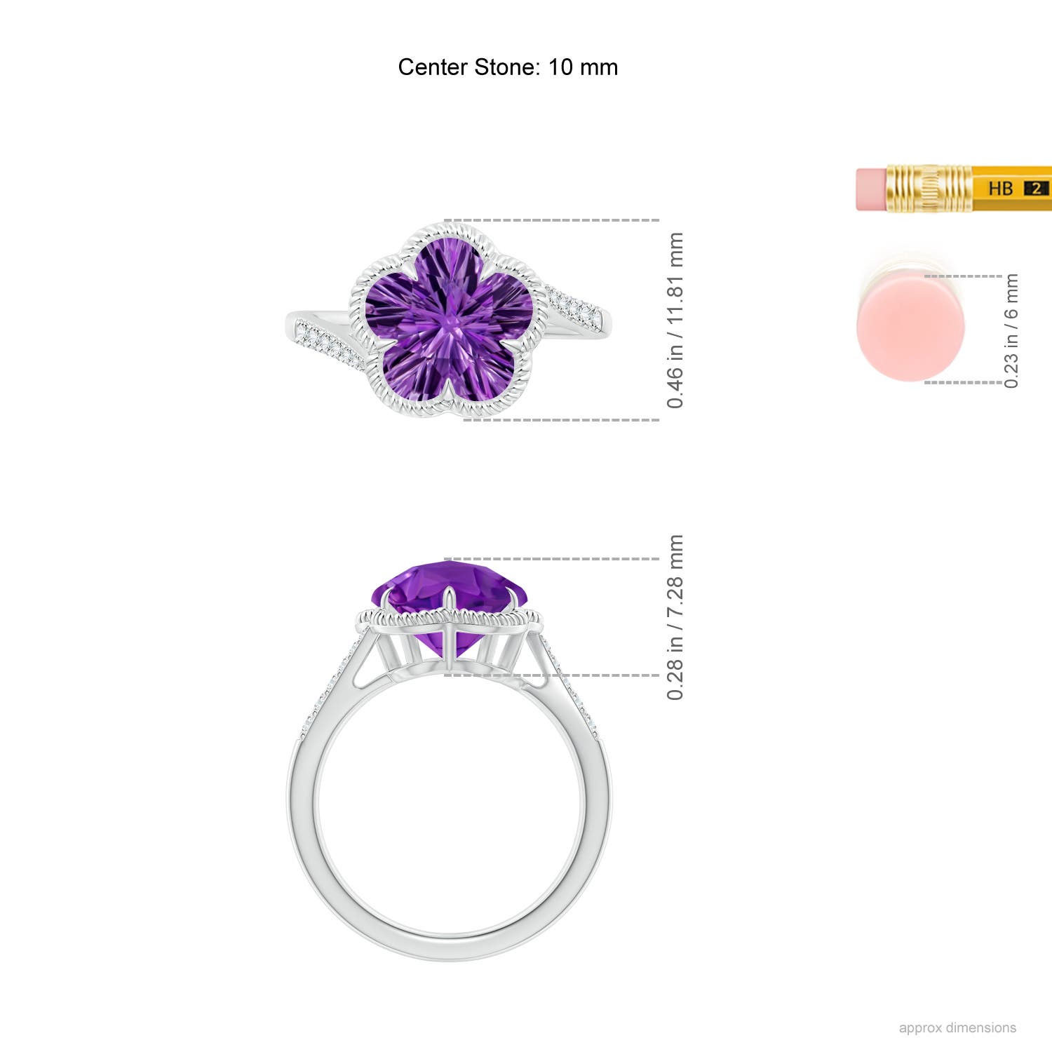 AAAA - Amethyst / 3.81 CT / 14 KT White Gold