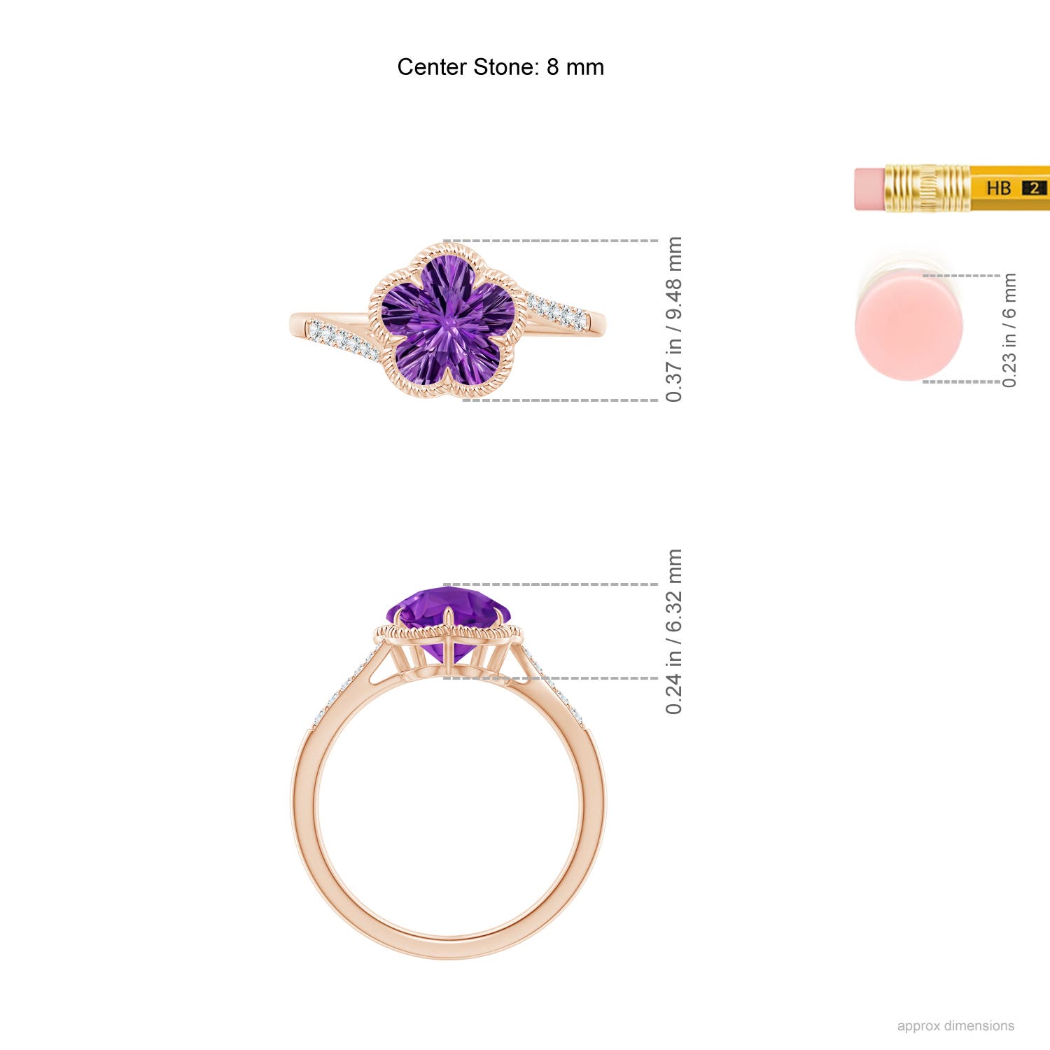 AAAA - Amethyst / 2.09 CT / 14 KT Rose Gold