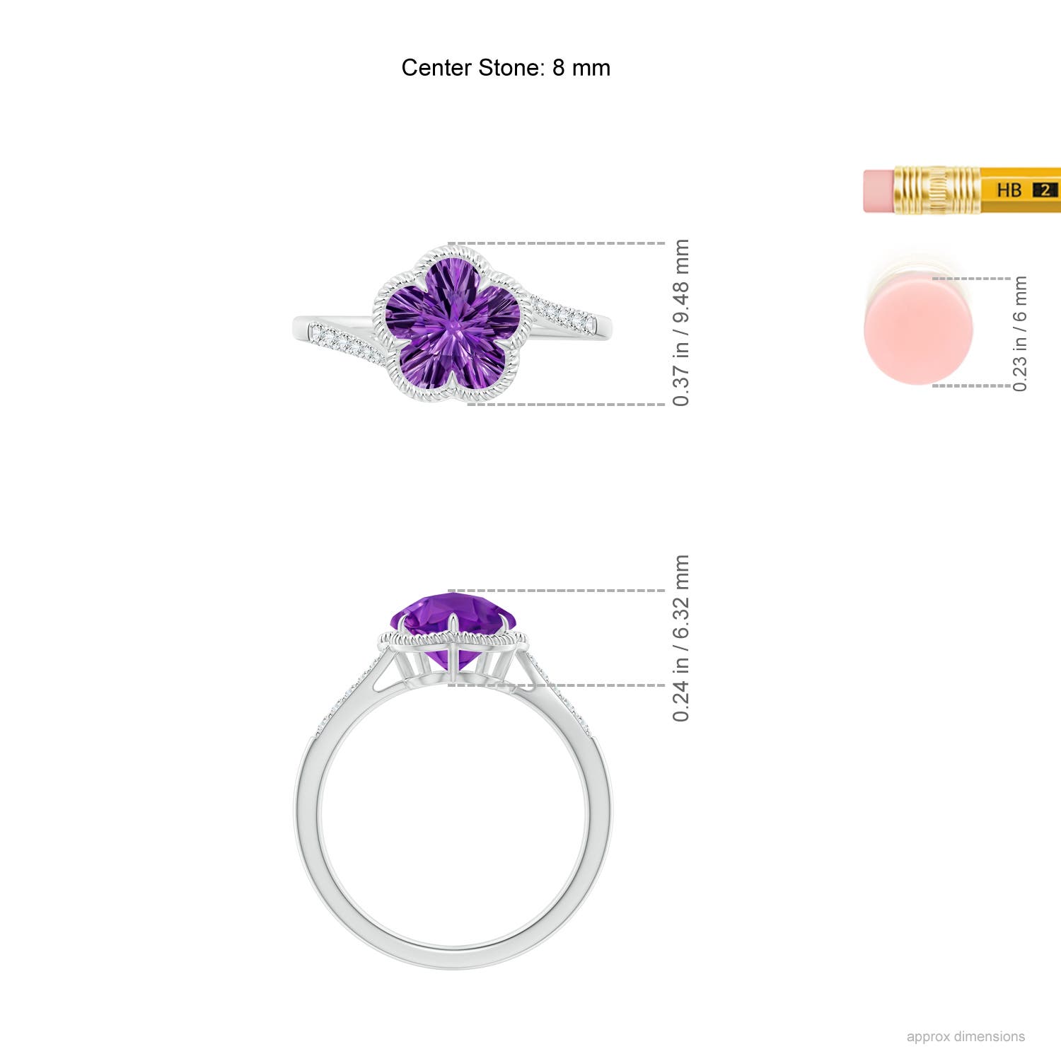 AAAA - Amethyst / 2.09 CT / 14 KT White Gold