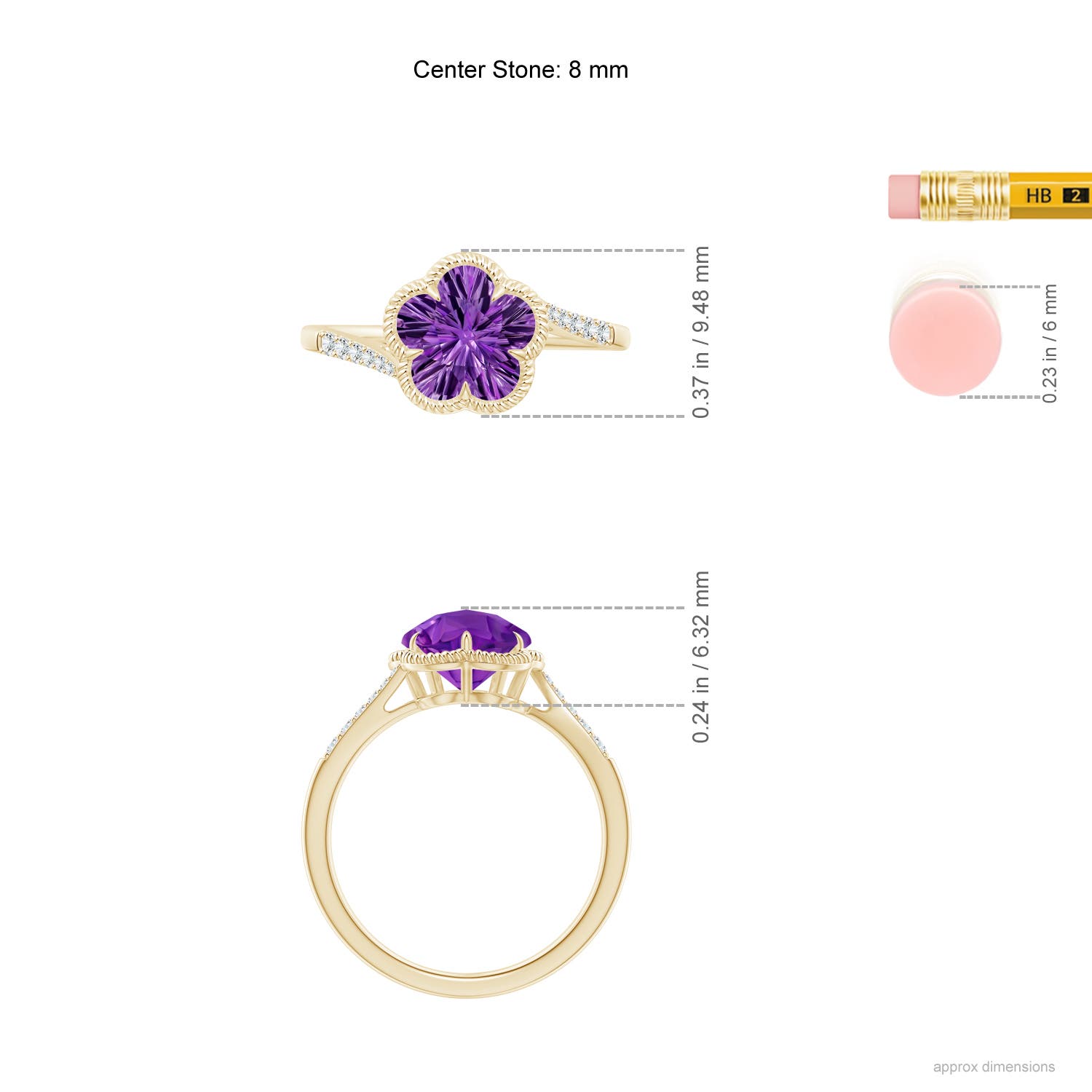 AAAA - Amethyst / 2.09 CT / 14 KT Yellow Gold