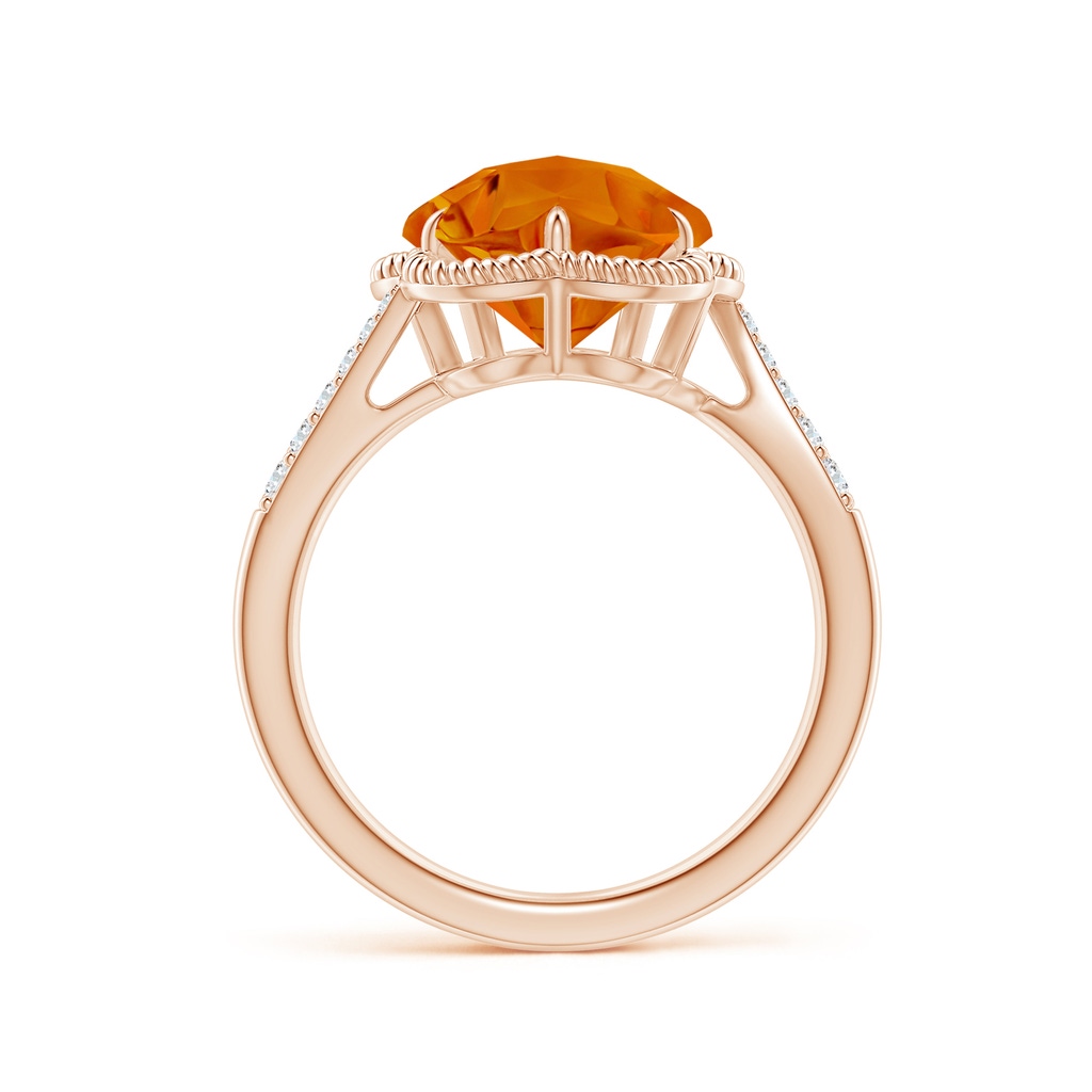10mm AAAA Five-Petal Flower Citrine Twisted Wire Halo Ring in Rose Gold - side_1