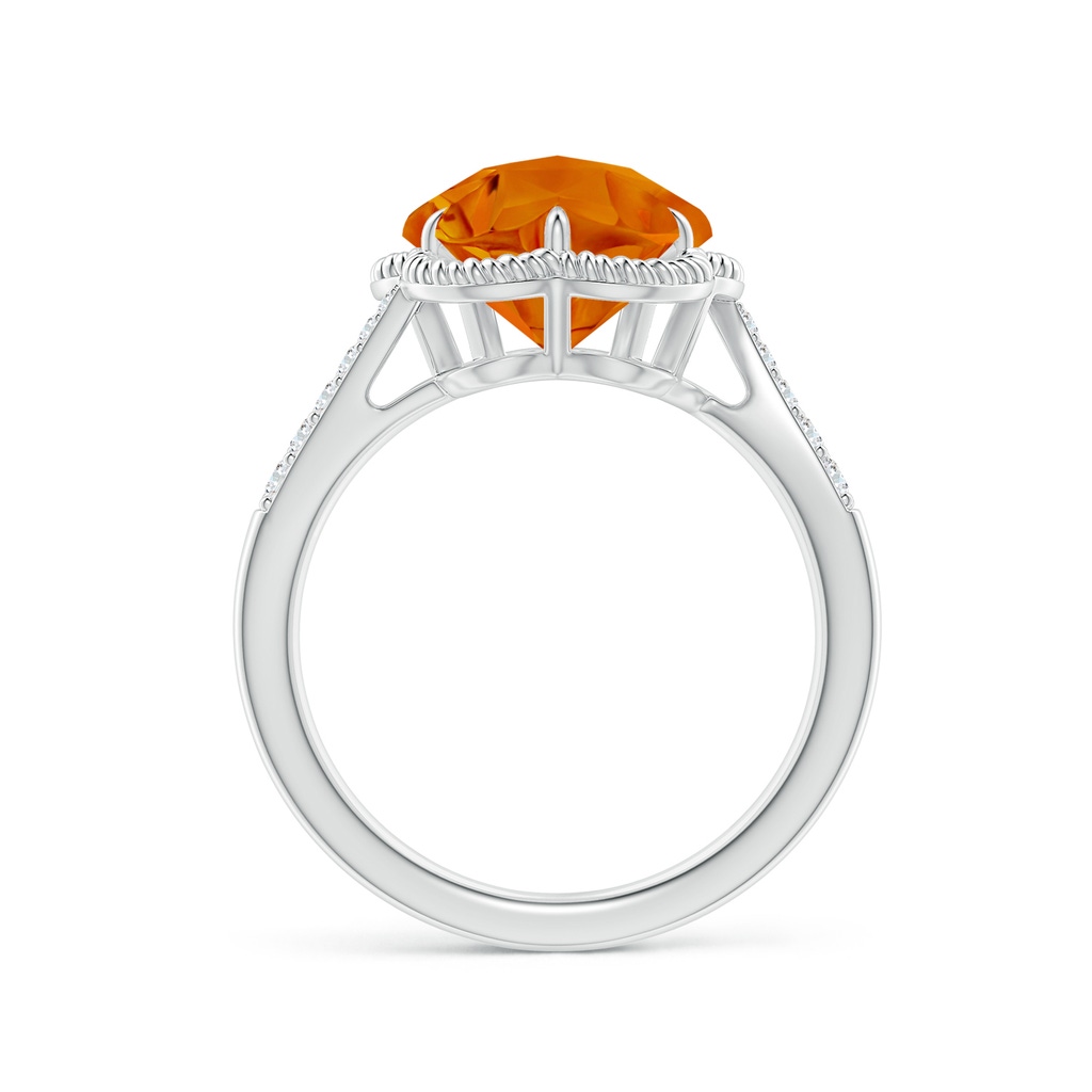 10mm AAAA Five-Petal Flower Citrine Twisted Wire Halo Ring in White Gold - side_1