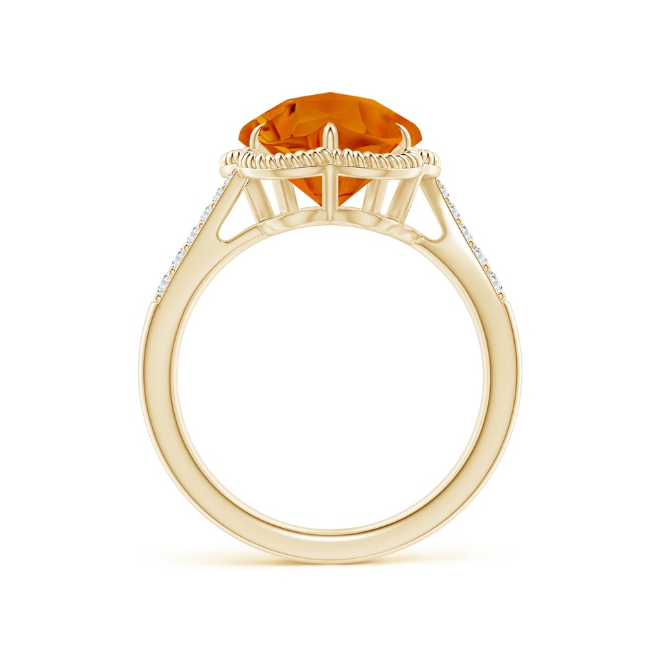 10mm AAAA Five-Petal Flower Citrine Twisted Wire Halo Ring in Yellow Gold side-1
