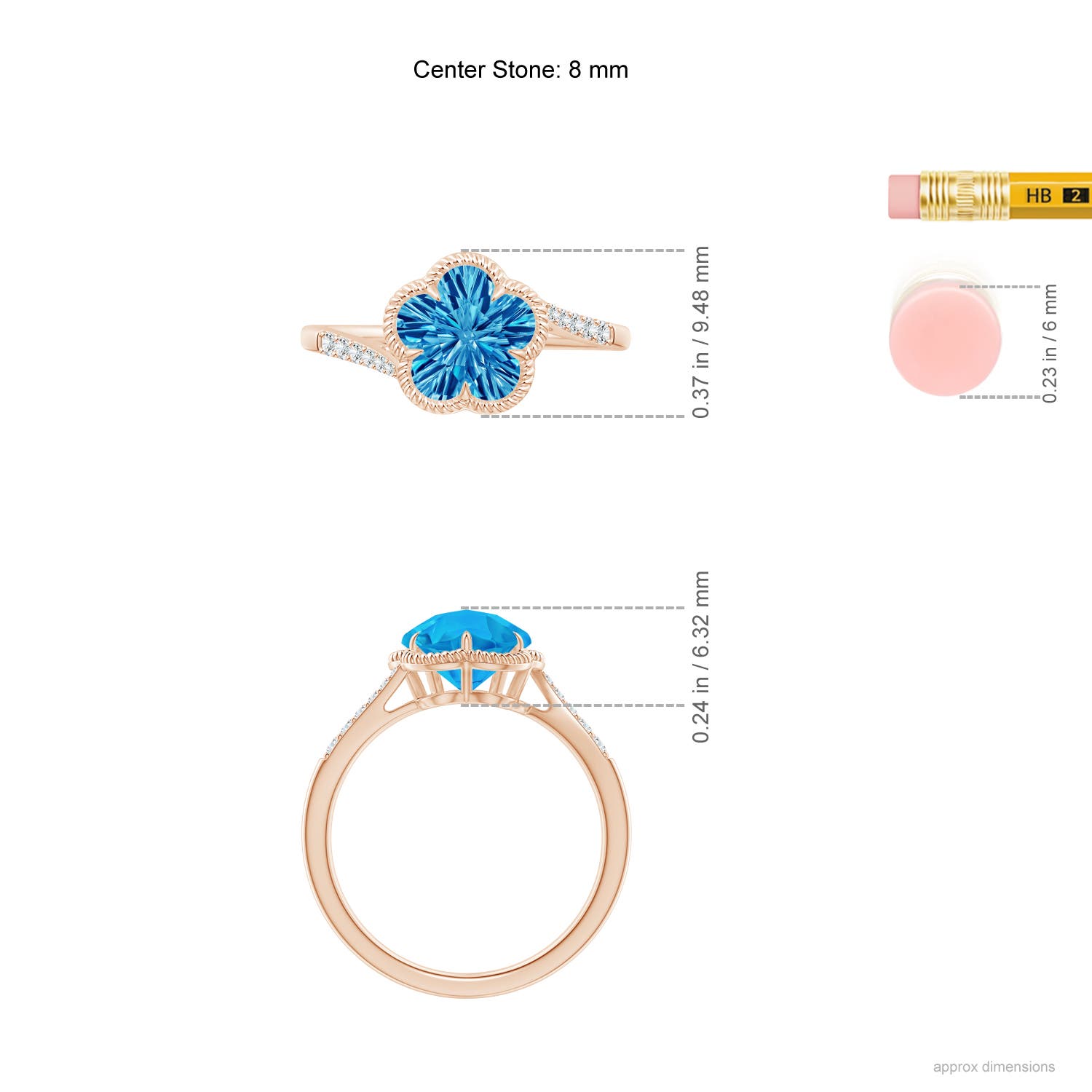 AAAA - Swiss Blue Topaz / 2.39 CT / 14 KT Rose Gold