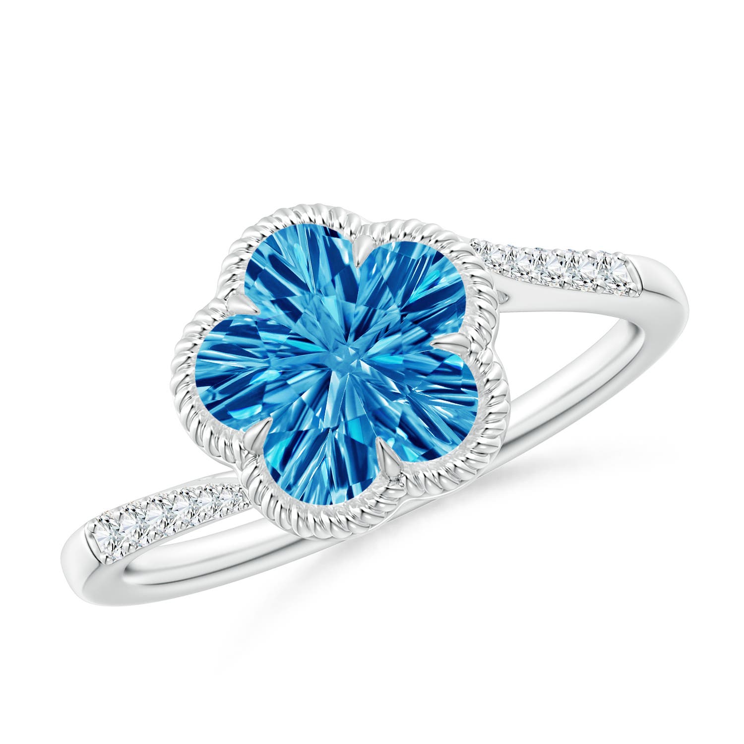 AAAA - Swiss Blue Topaz / 2.39 CT / 14 KT White Gold