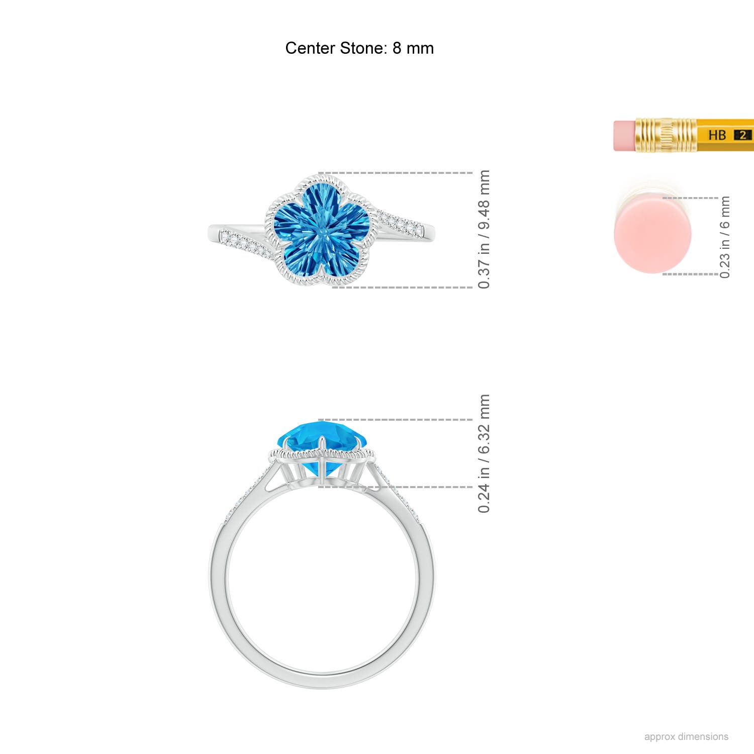 AAAA - Swiss Blue Topaz / 2.39 CT / 14 KT White Gold