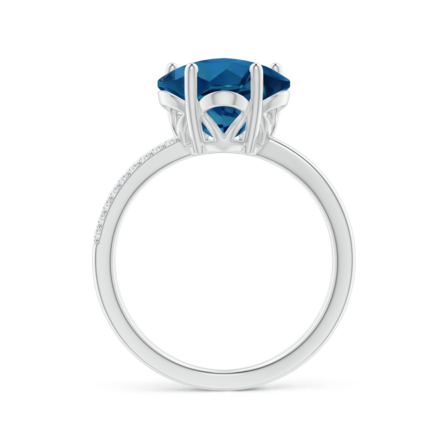 AAAA - London Blue Topaz / 3.79 CT / 14 KT White Gold