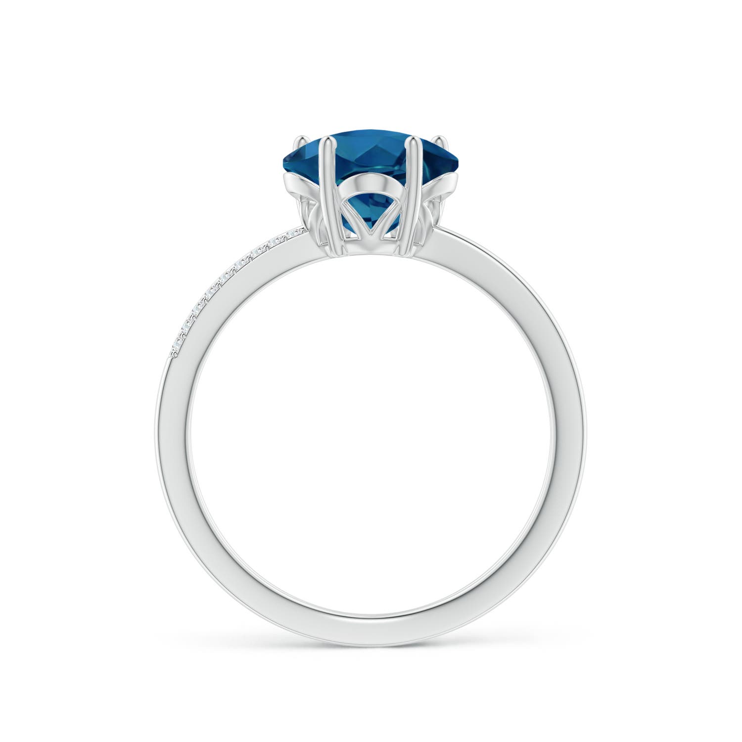 AAAA - London Blue Topaz / 1.95 CT / 14 KT White Gold