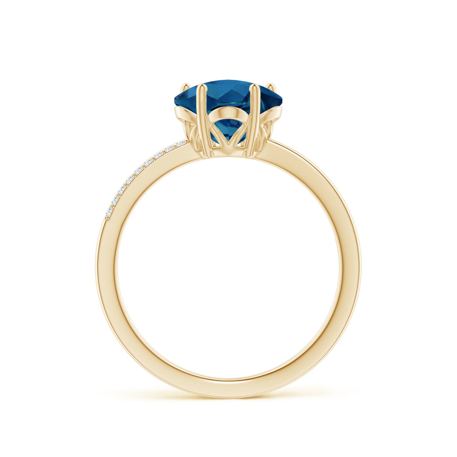 AAAA - London Blue Topaz / 1.95 CT / 14 KT Yellow Gold