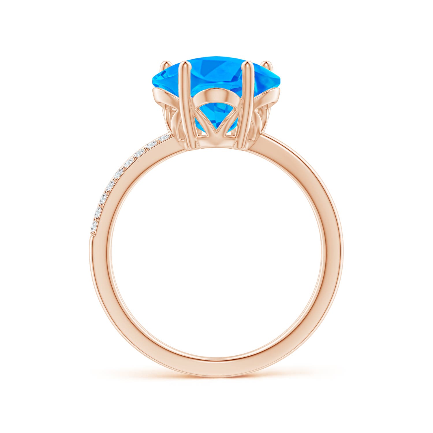 AAAA - Swiss Blue Topaz / 3.79 CT / 14 KT Rose Gold