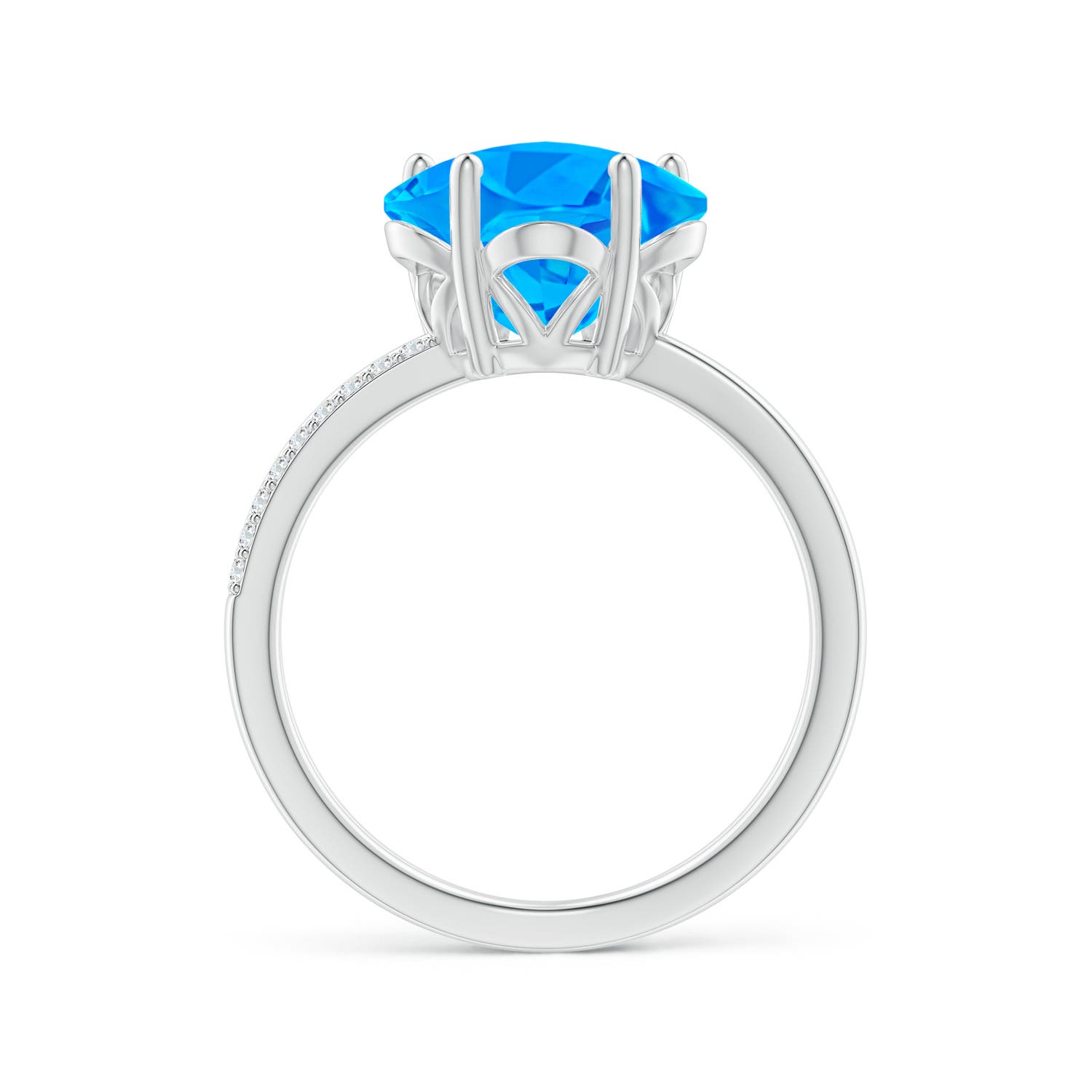 AAAA - Swiss Blue Topaz / 3.79 CT / 14 KT White Gold